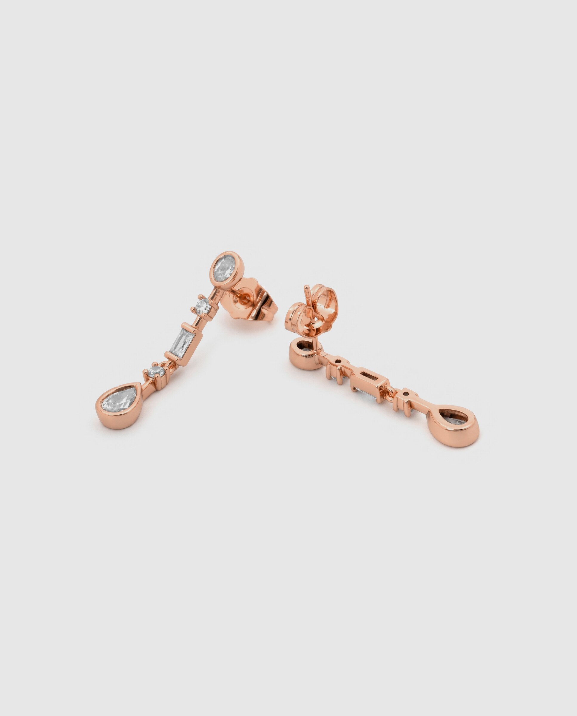 Brincos Special Edition com Acabamentos em Ouro Rosa 18k e Zirconita Brilhante Branco-6