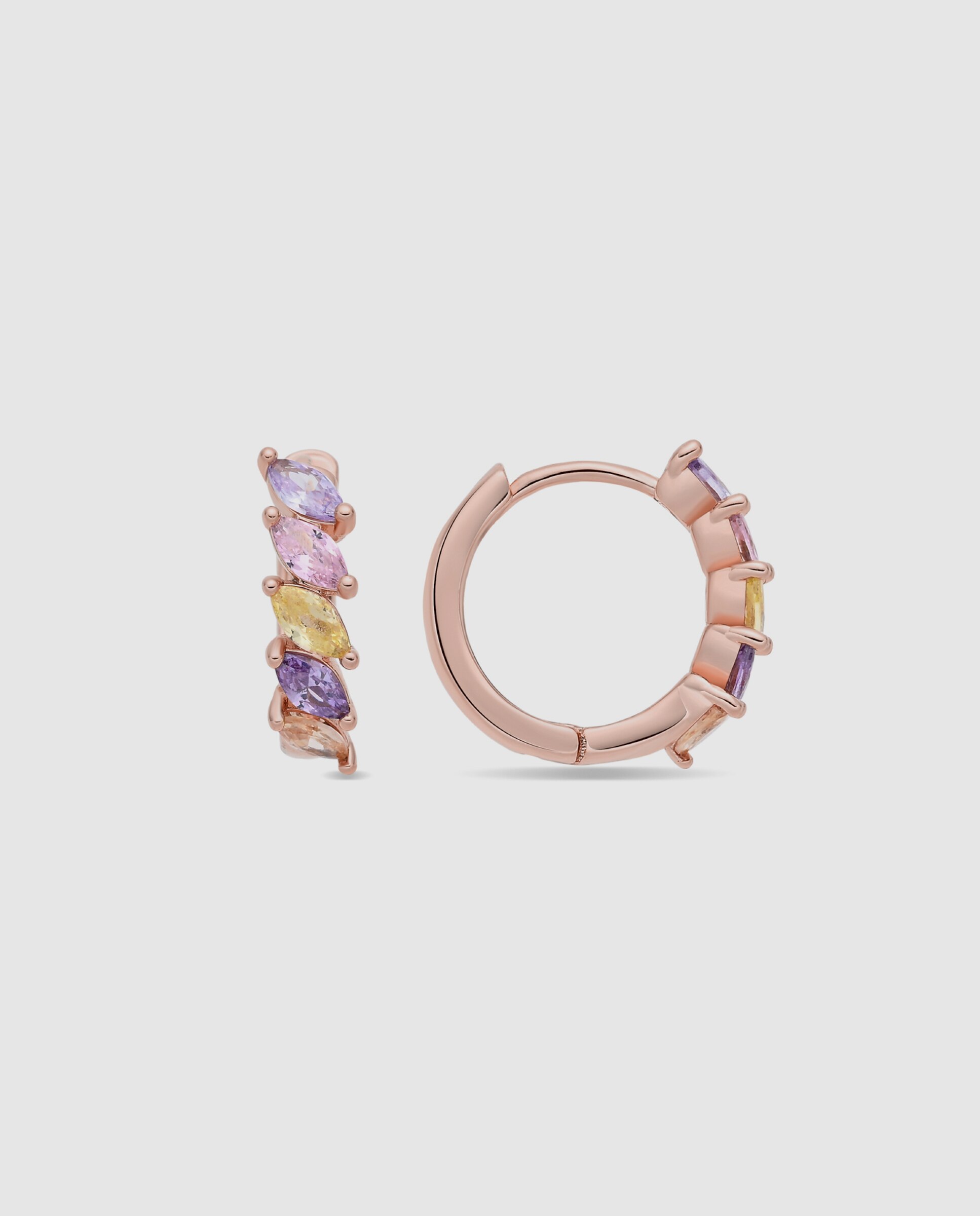 Brincos de Aro Special Edition com Acabamentos em Ouro Rosa 18k e Zirconita Multicolor-1
