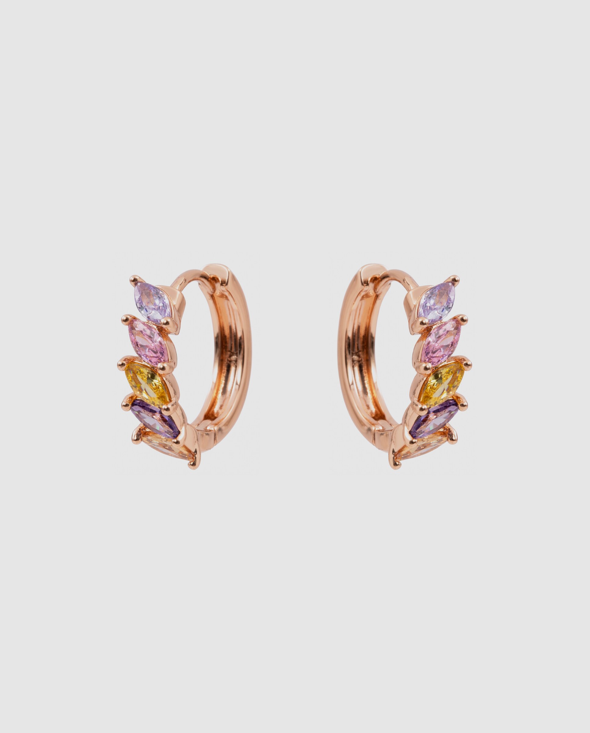 Brincos de Aro Special Edition com Acabamentos em Ouro Rosa 18k e Zirconita Multicolor-3