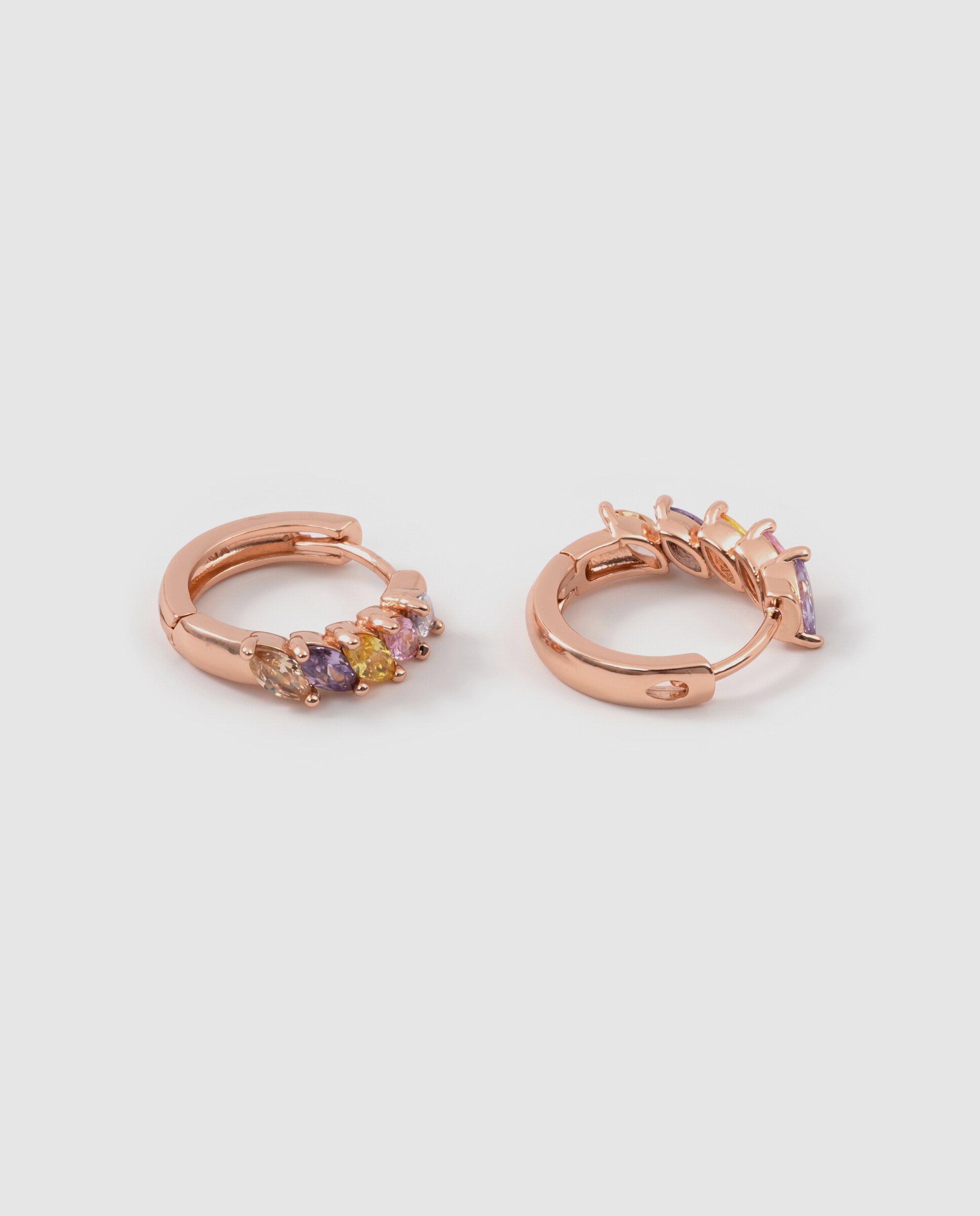 Brincos de Aro Special Edition com Acabamentos em Ouro Rosa 18k e Zirconita Multicolor-6