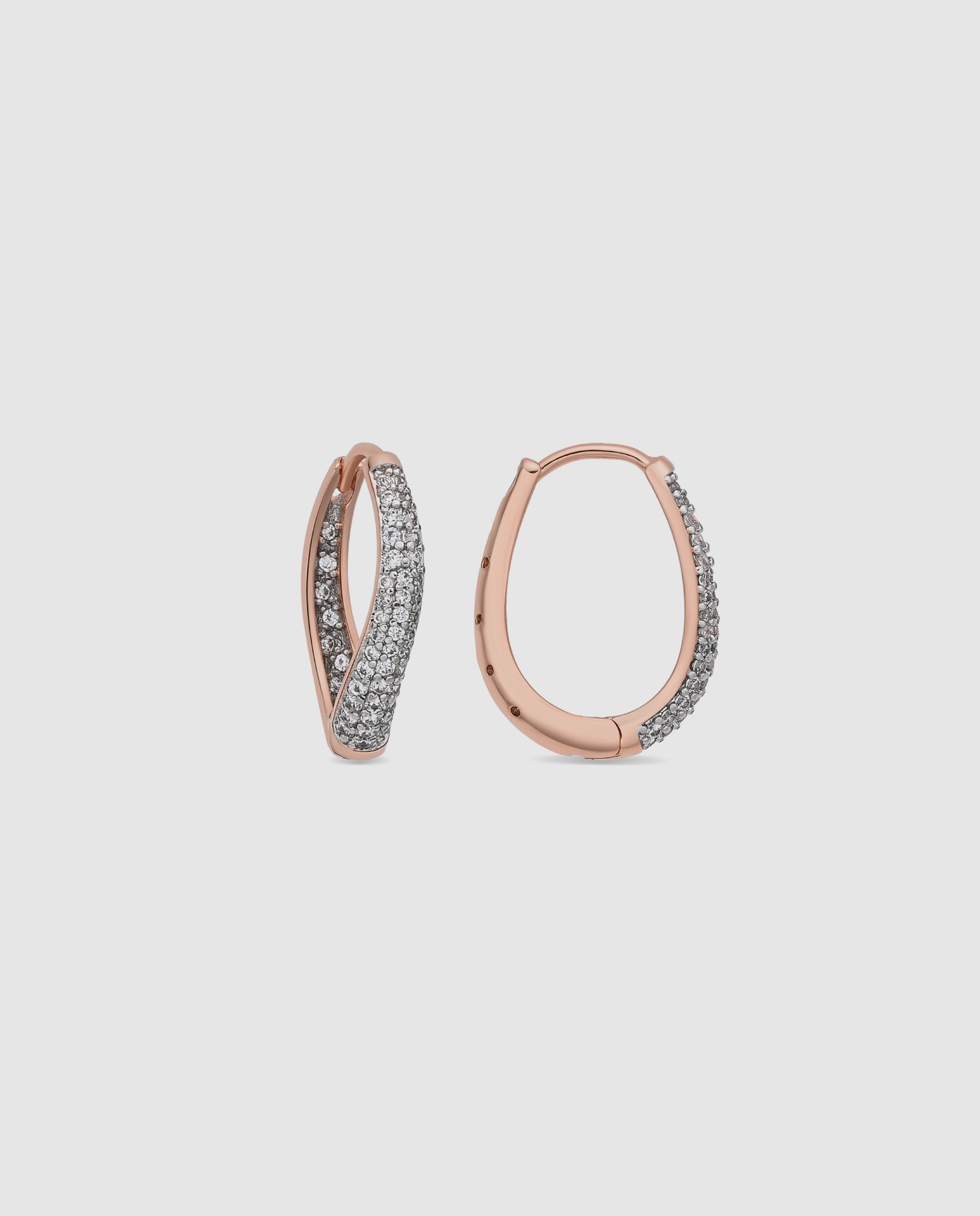 Brincos de Aro Special Edition com Acabamentos em Ouro Rosa 18k e Zirconita Brilhante Rosa-1