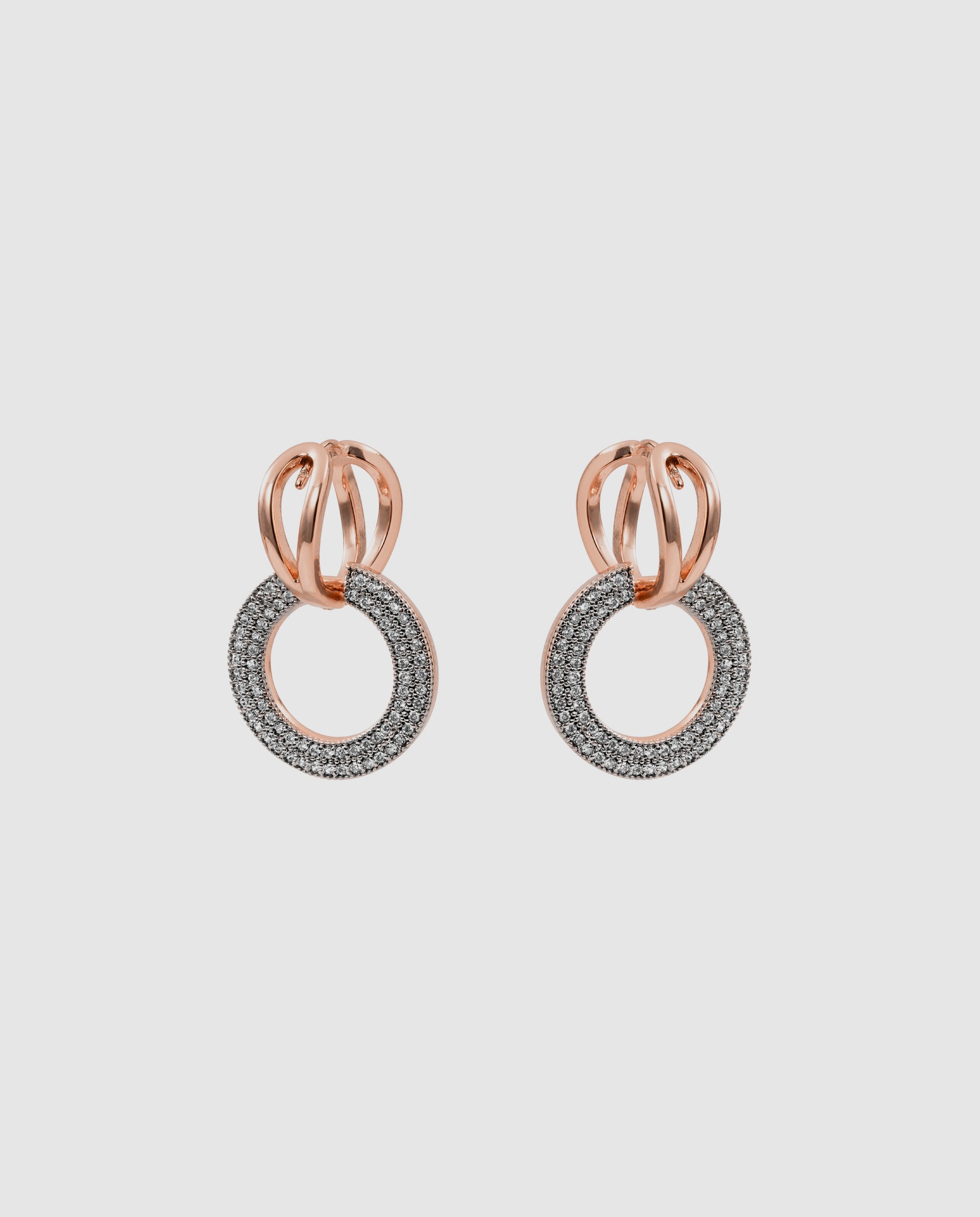 Brincos de Aro Special Edition com Acabamentos em Ouro Rosa 18k e Zirconita Brilhante Rosa-3