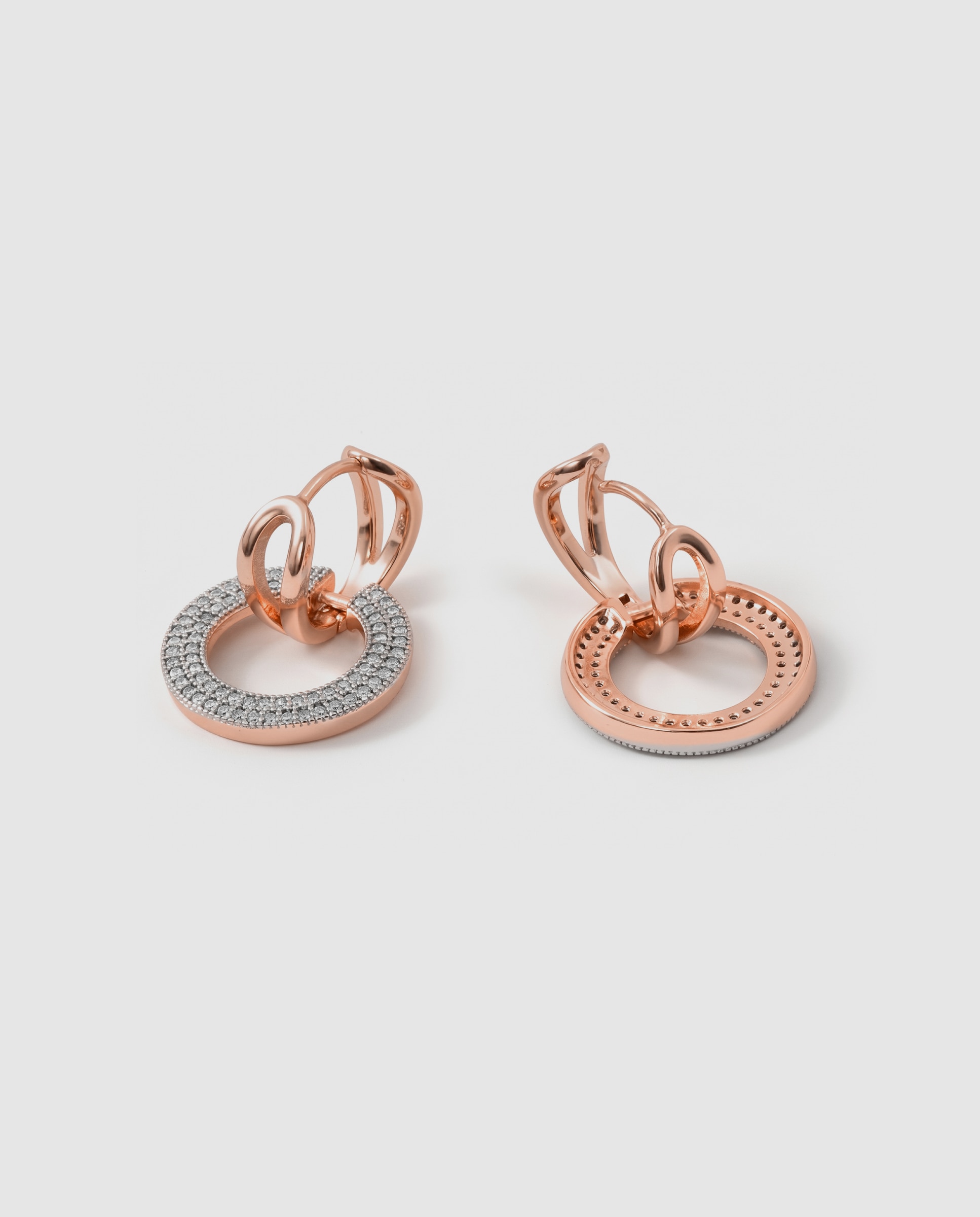 Brincos de Aro Special Edition com Acabamentos em Ouro Rosa 18k e Zirconita Brilhante Rosa-6