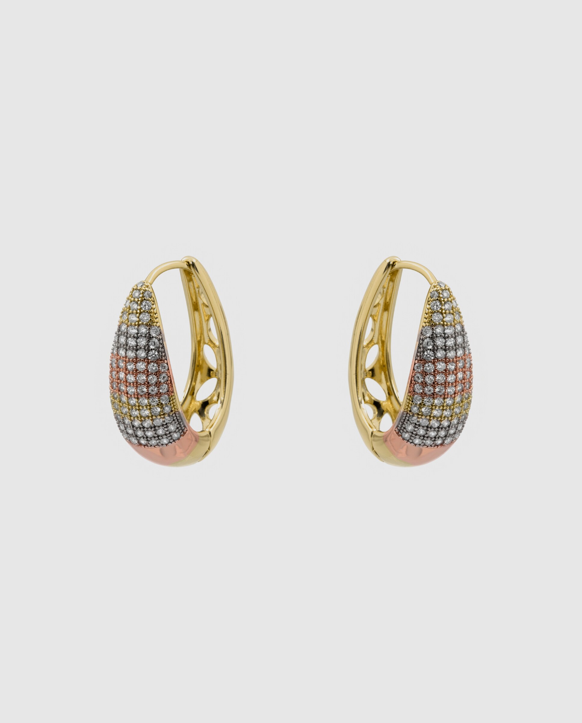 Brincos de Aro Special Edition com Acabamentos em Ouro Rosa 18k e Zirconita Brilhante Multicolor-3