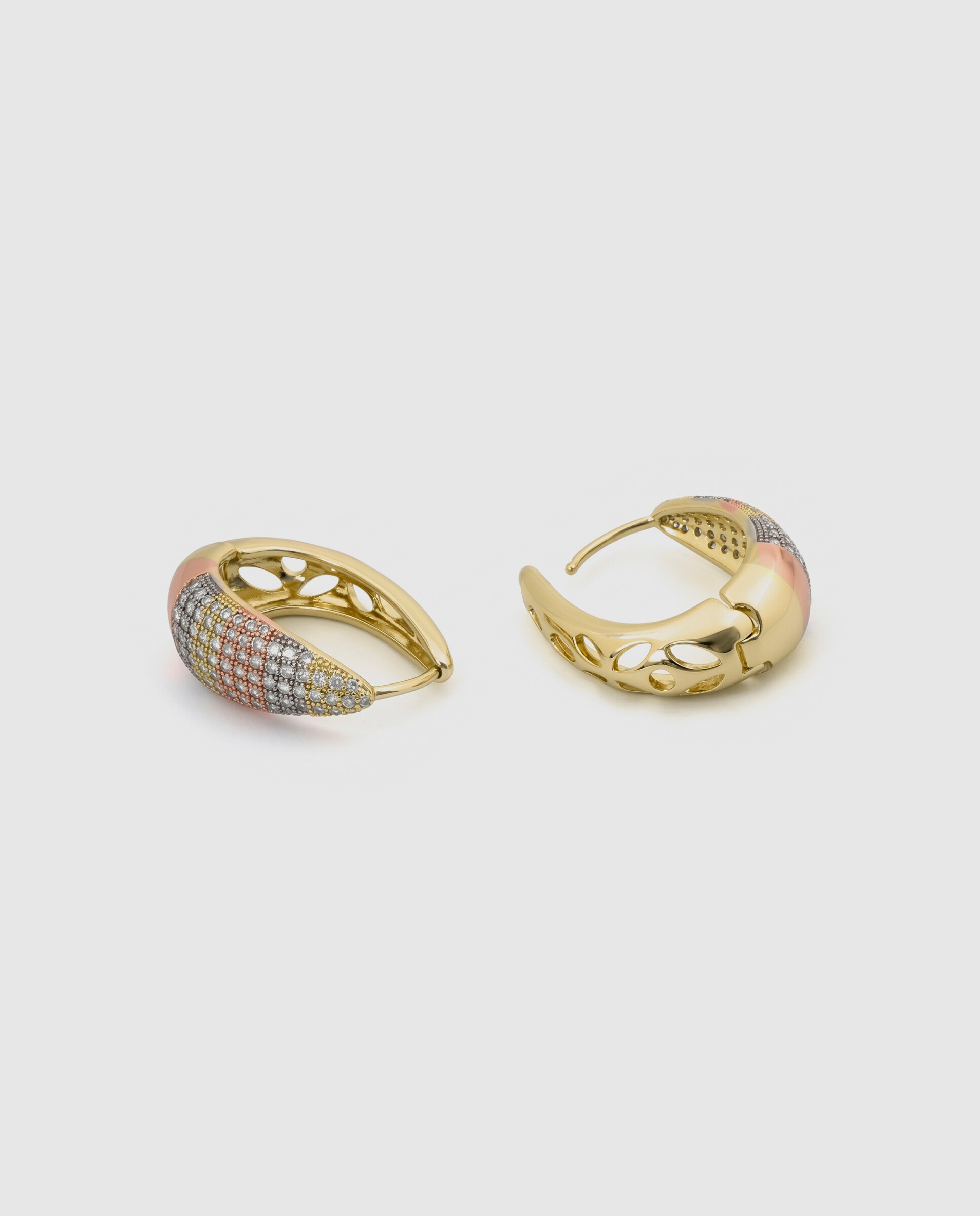 Brincos de Aro Special Edition com Acabamentos em Ouro Rosa 18k e Zirconita Brilhante Multicolor-6
