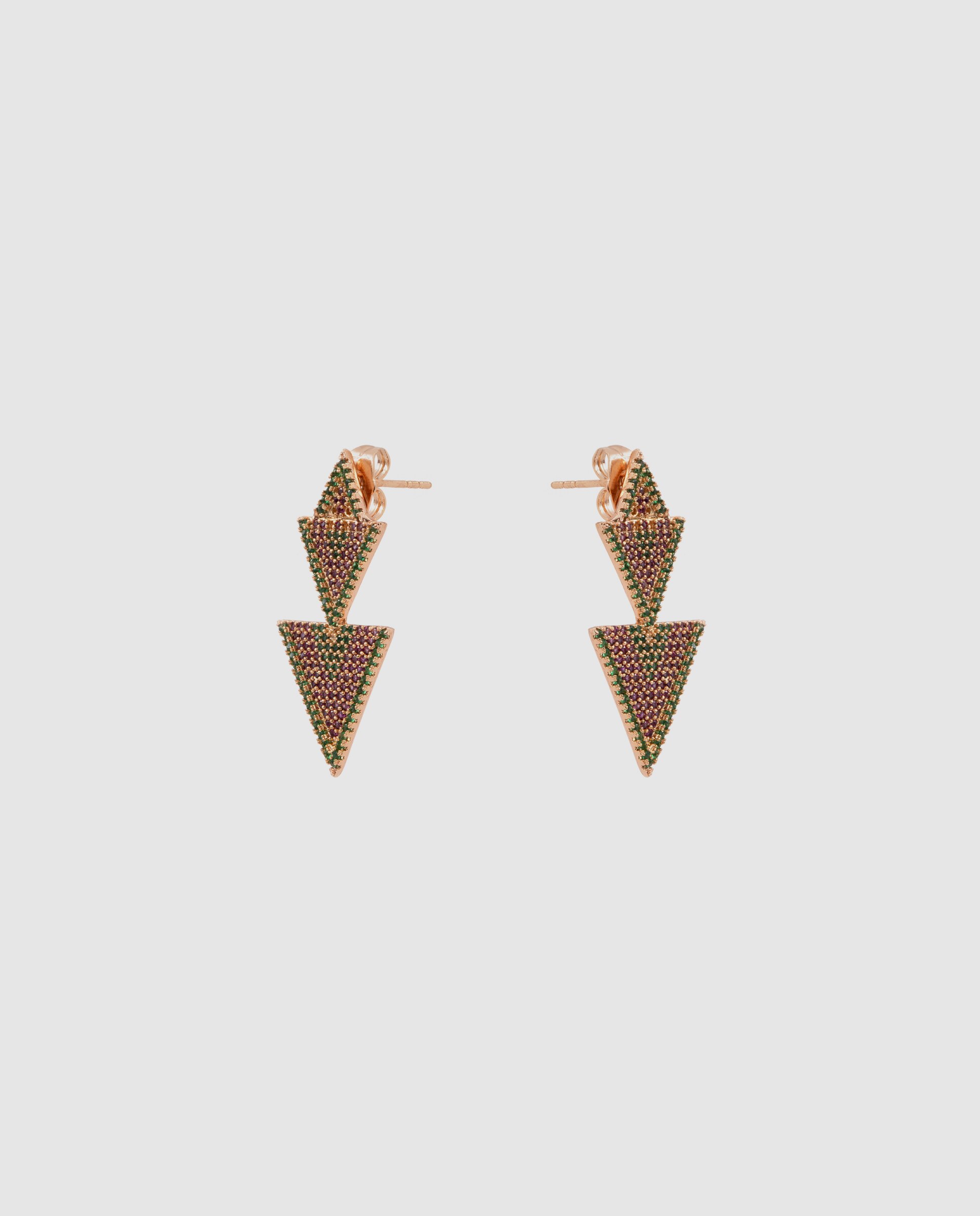 Brincos Special Edition com Acabamentos em Ouro Rosa de 18k e Zirconita Vermelho-3