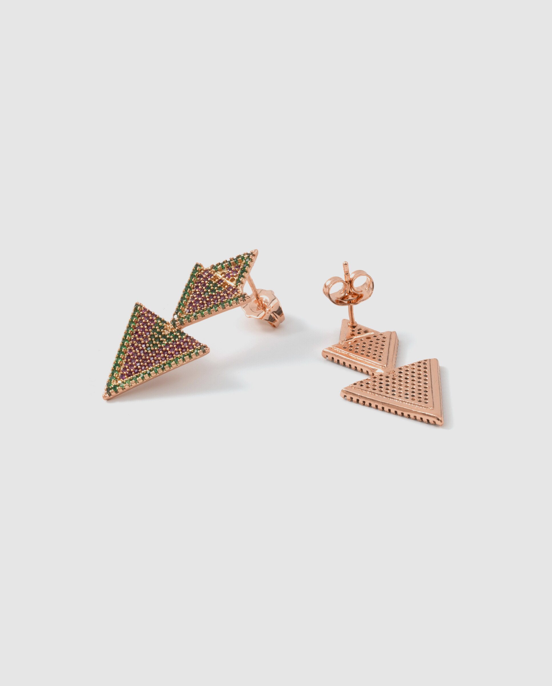 Brincos Special Edition com Acabamentos em Ouro Rosa de 18k e Zirconita Vermelho-6