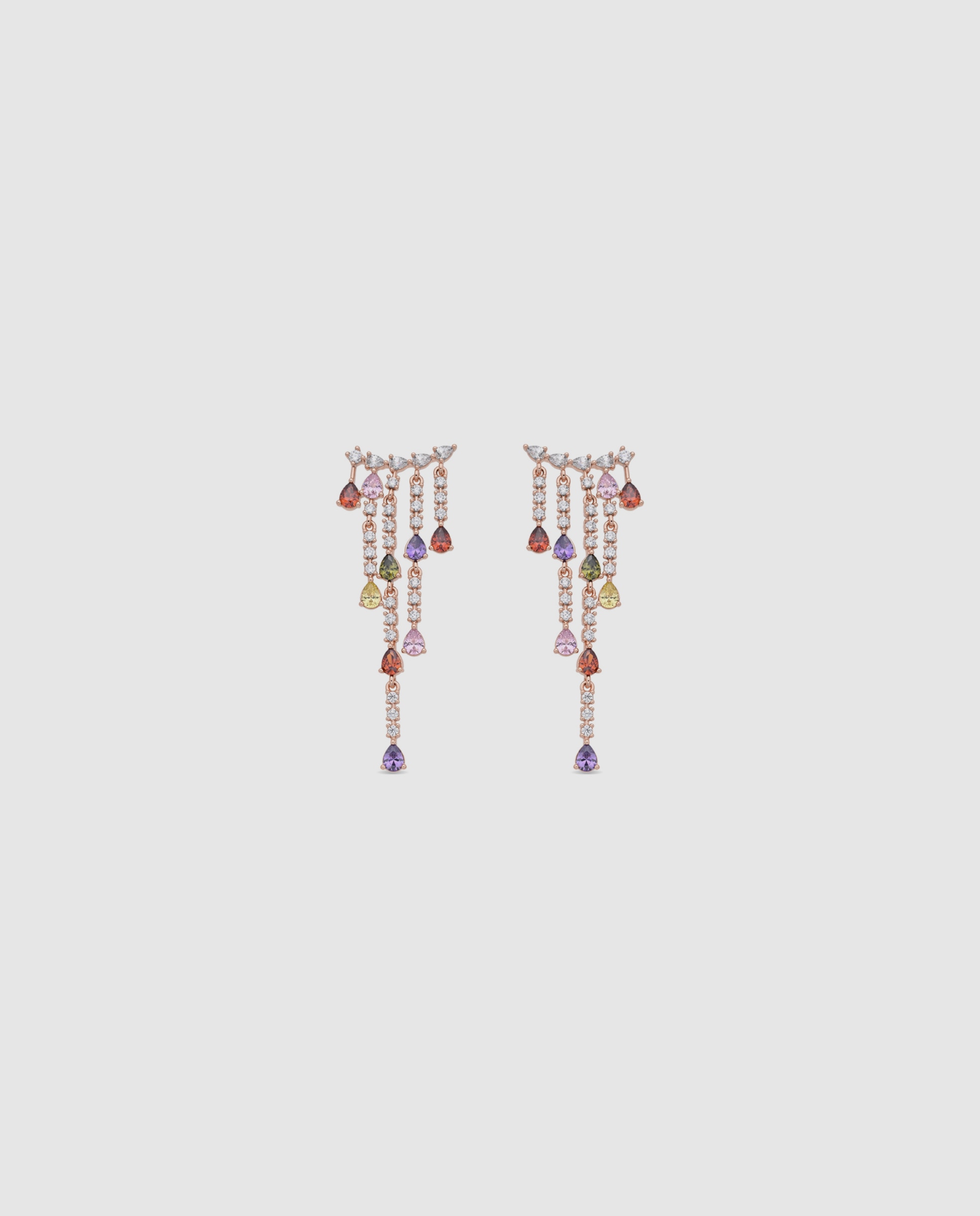 Brincos Special Edition com Acabamentos em Ouro Rosa de 18k e Zirconita Multicolor-1