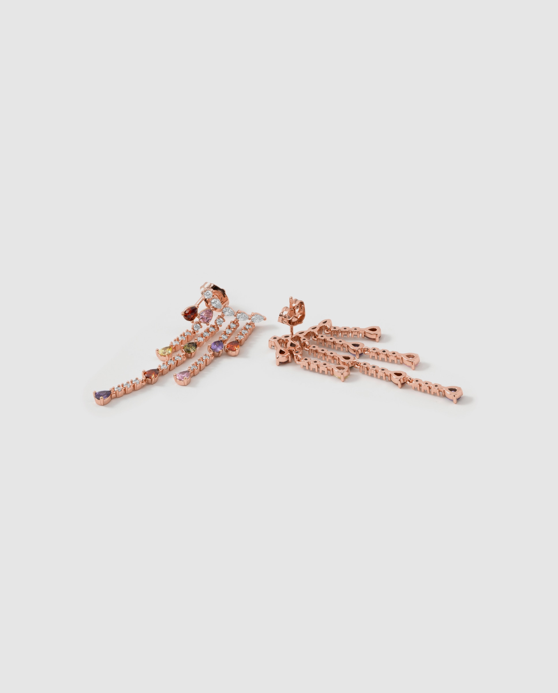 Brincos Special Edition com Acabamentos em Ouro Rosa de 18k e Zirconita Multicolor-6