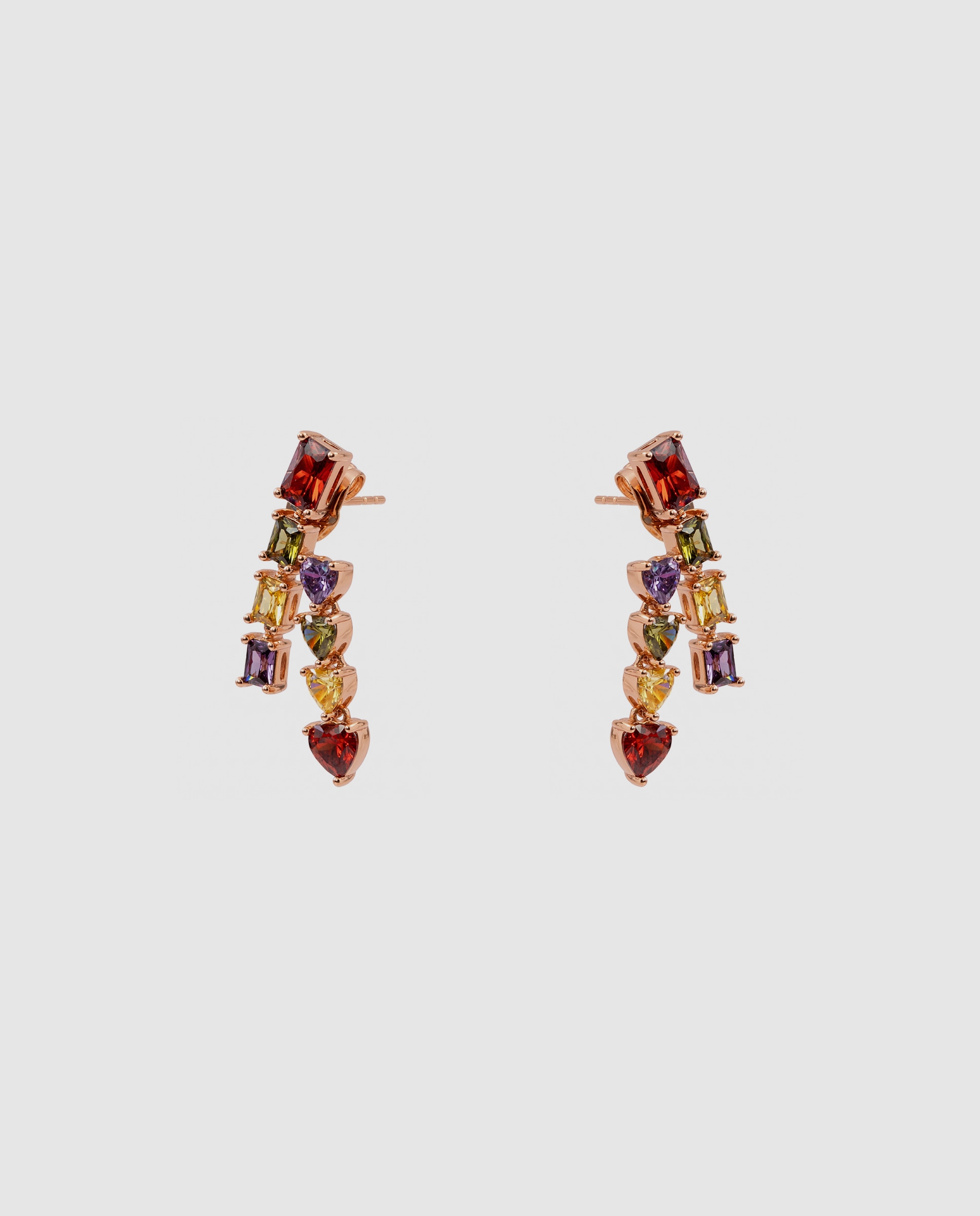 Brincos Special Edition com Acabamentos em Ouro Rosa de 18k e Zirconita Multicolor-3