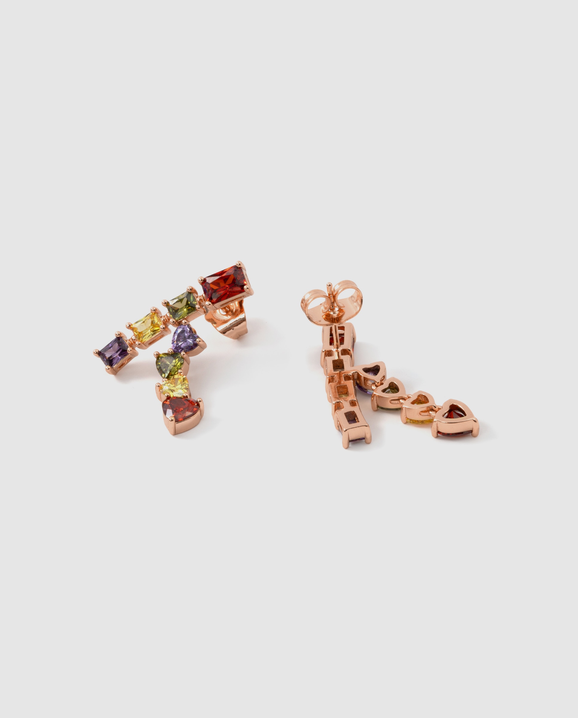 Brincos Special Edition com Acabamentos em Ouro Rosa de 18k e Zirconita Multicolor-6