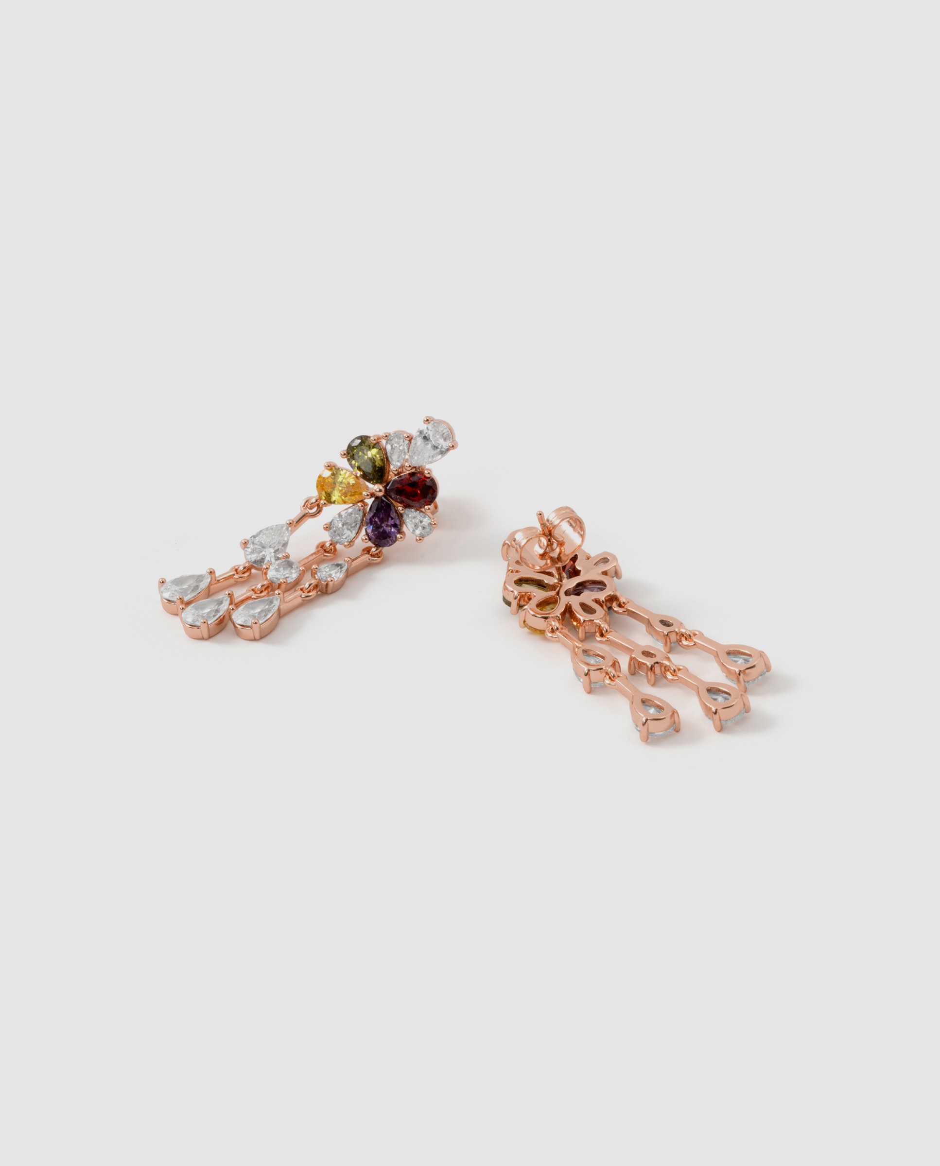 Brincos Special Edition com Acabamentos em Ouro Rosa de 18k e Zirconita Multicolor-6