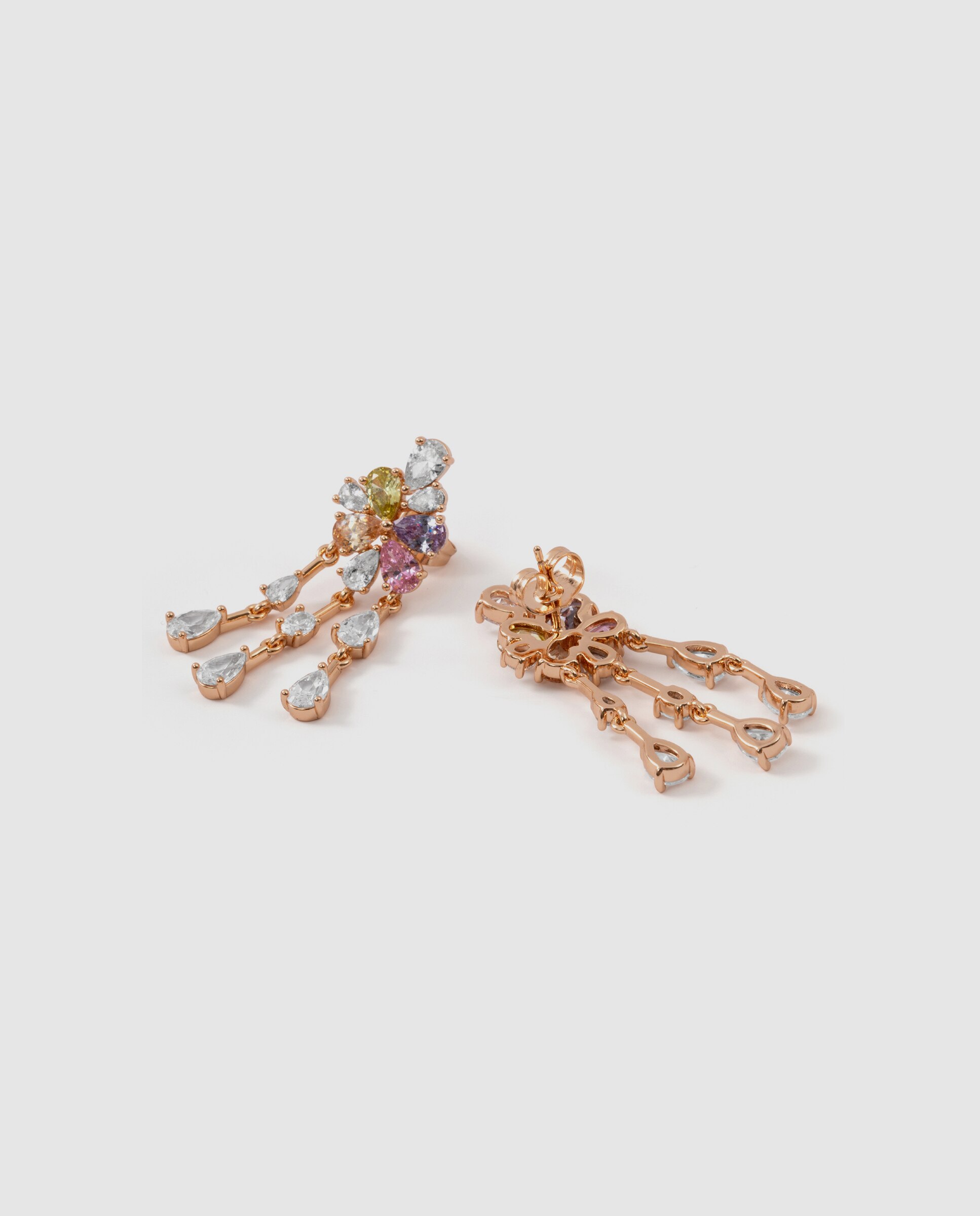 Brincos Special Edition com Acabados em Ouro Rosa 18k e Zirconita Multicolor-6
