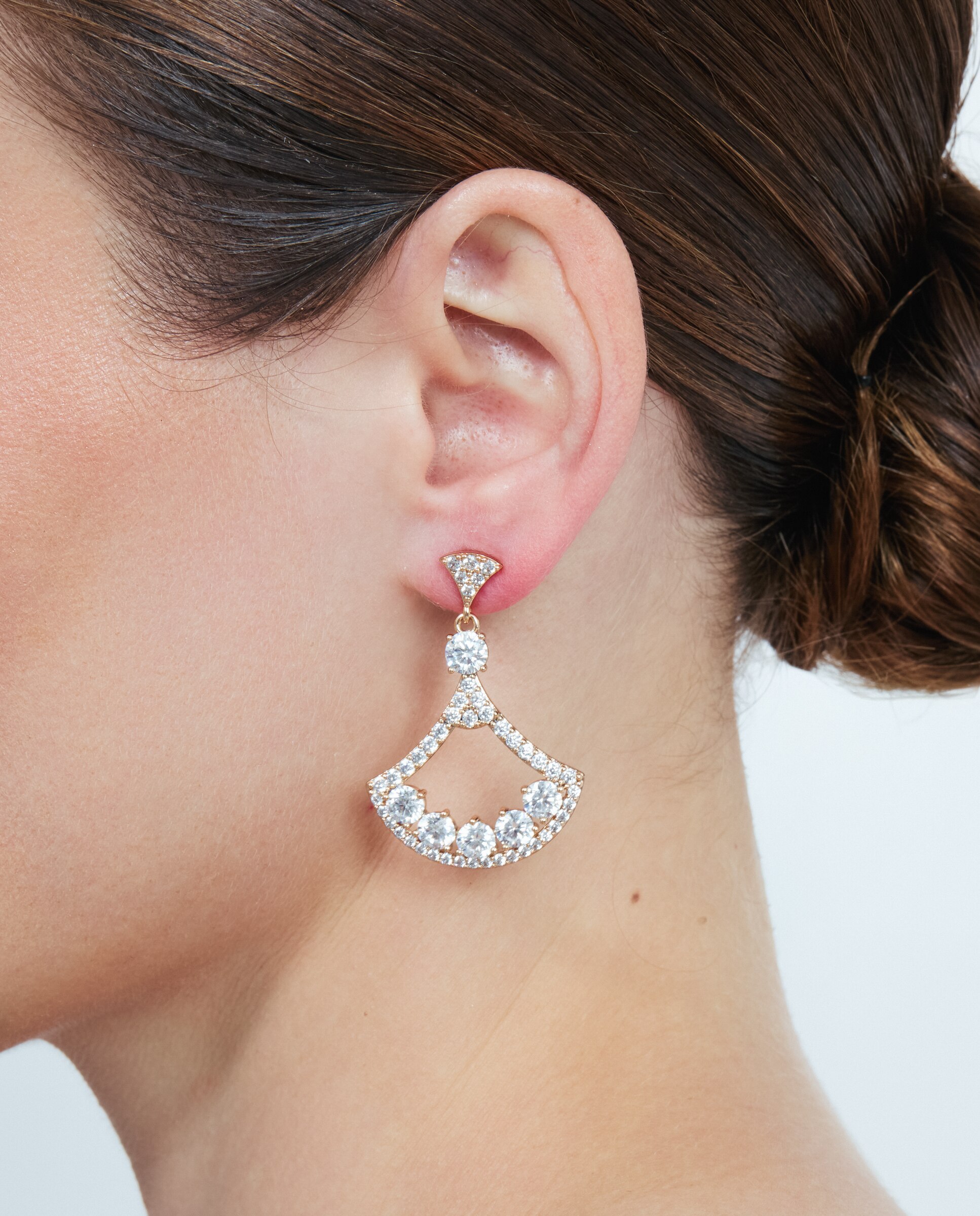 Brincos Special Edition com Acabamentos em Ouro Rosa 18k e Zirconita Brilhante Rosa-4
