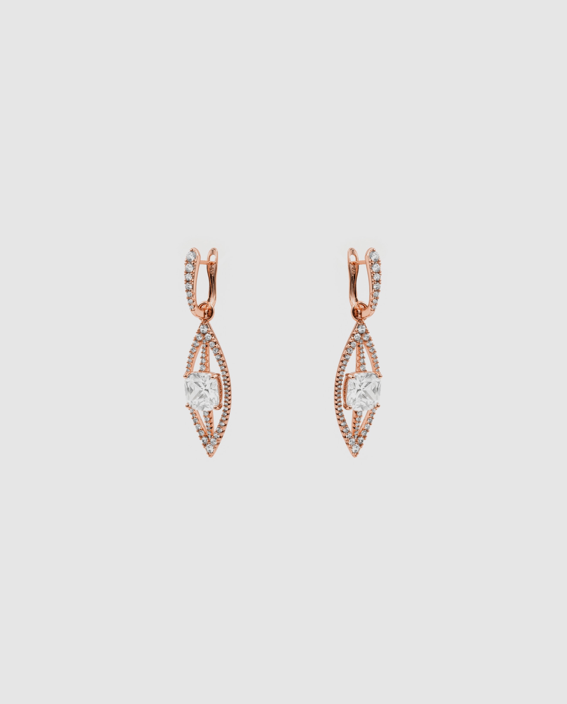 Brincos Special Edition com Acabamentos em Ouro Rosa de 18k e Zirconita Brilhante Rosa-3