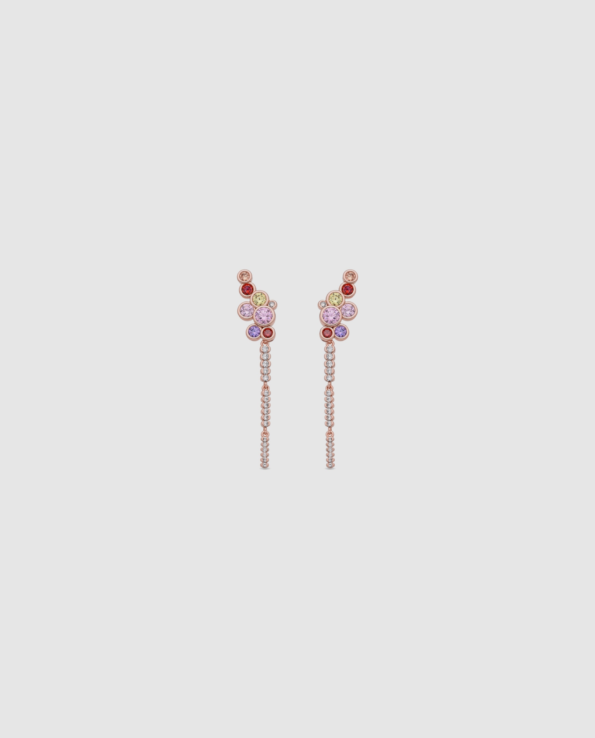 Brincos Special Edition com Acabados em Ouro Rosa 18k e Zirconita Multicolor-1