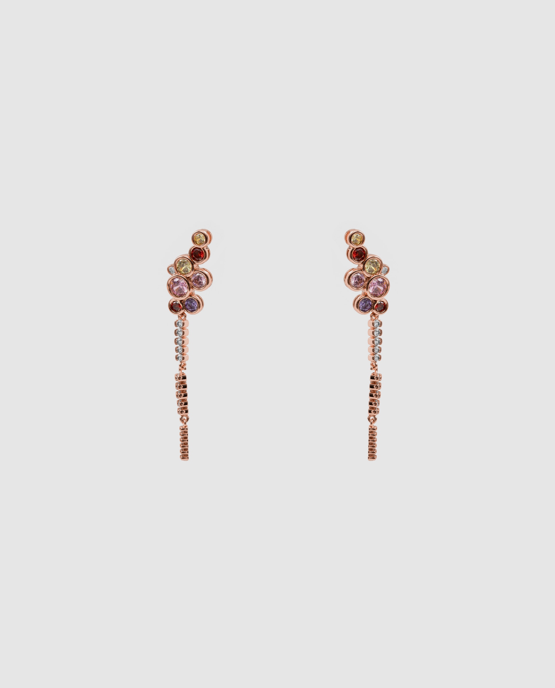 Brincos Special Edition com Acabados em Ouro Rosa 18k e Zirconita Multicolor-3