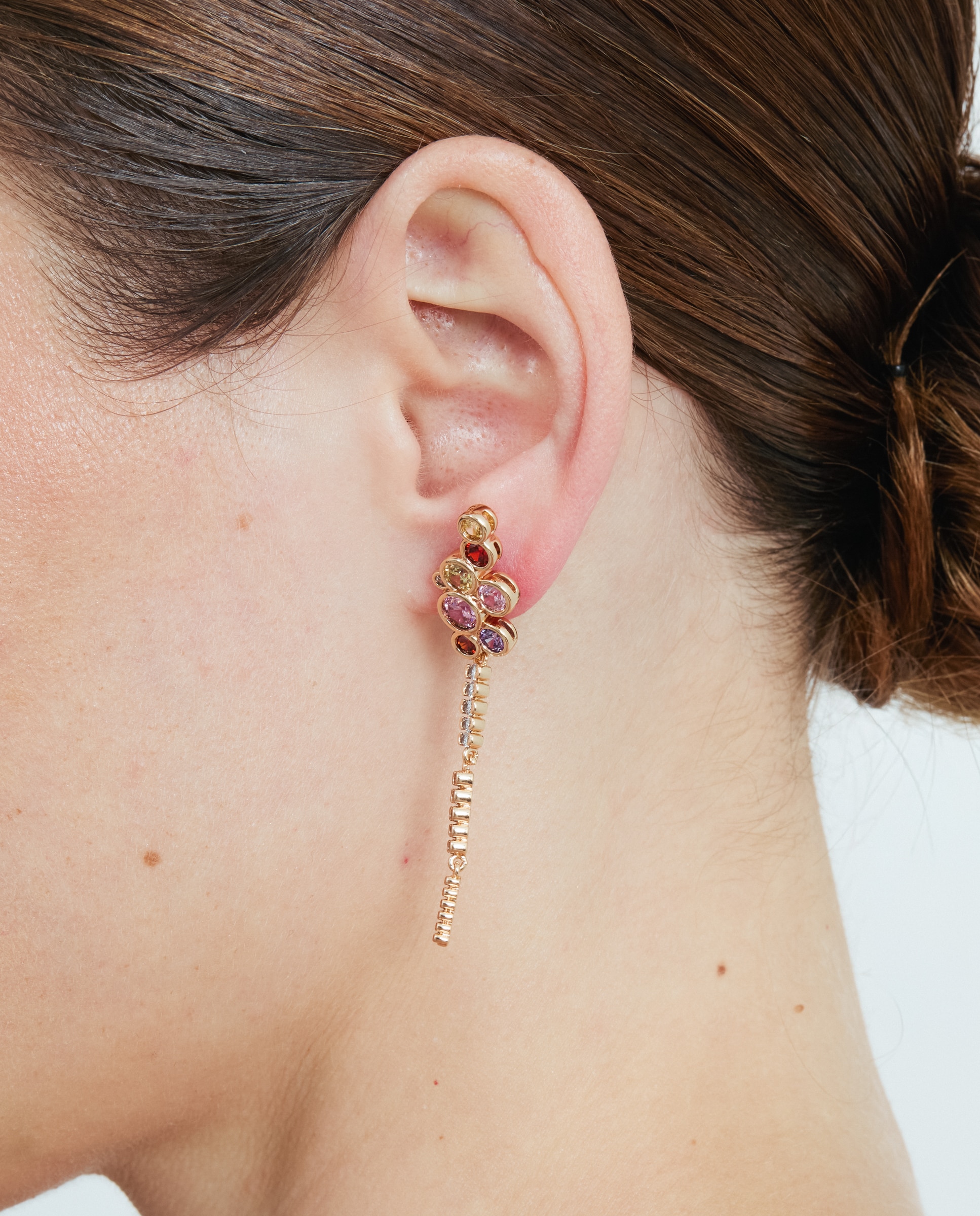 Brincos Special Edition com Acabados em Ouro Rosa 18k e Zirconita Multicolor-4