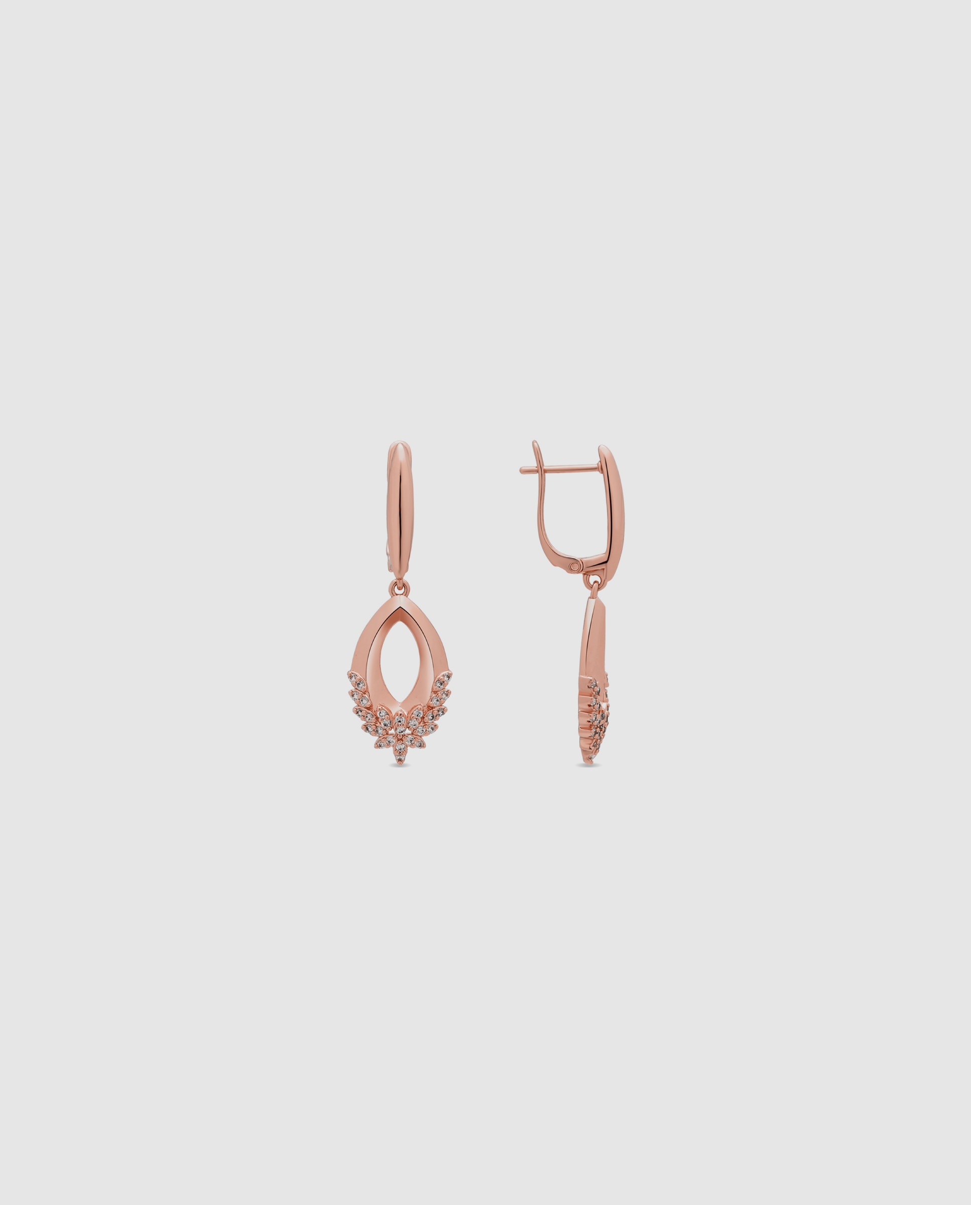Brincos Special Edition com Acabamentos em Ouro Rosa 18k e Zirconita Brilhante Rosa-1