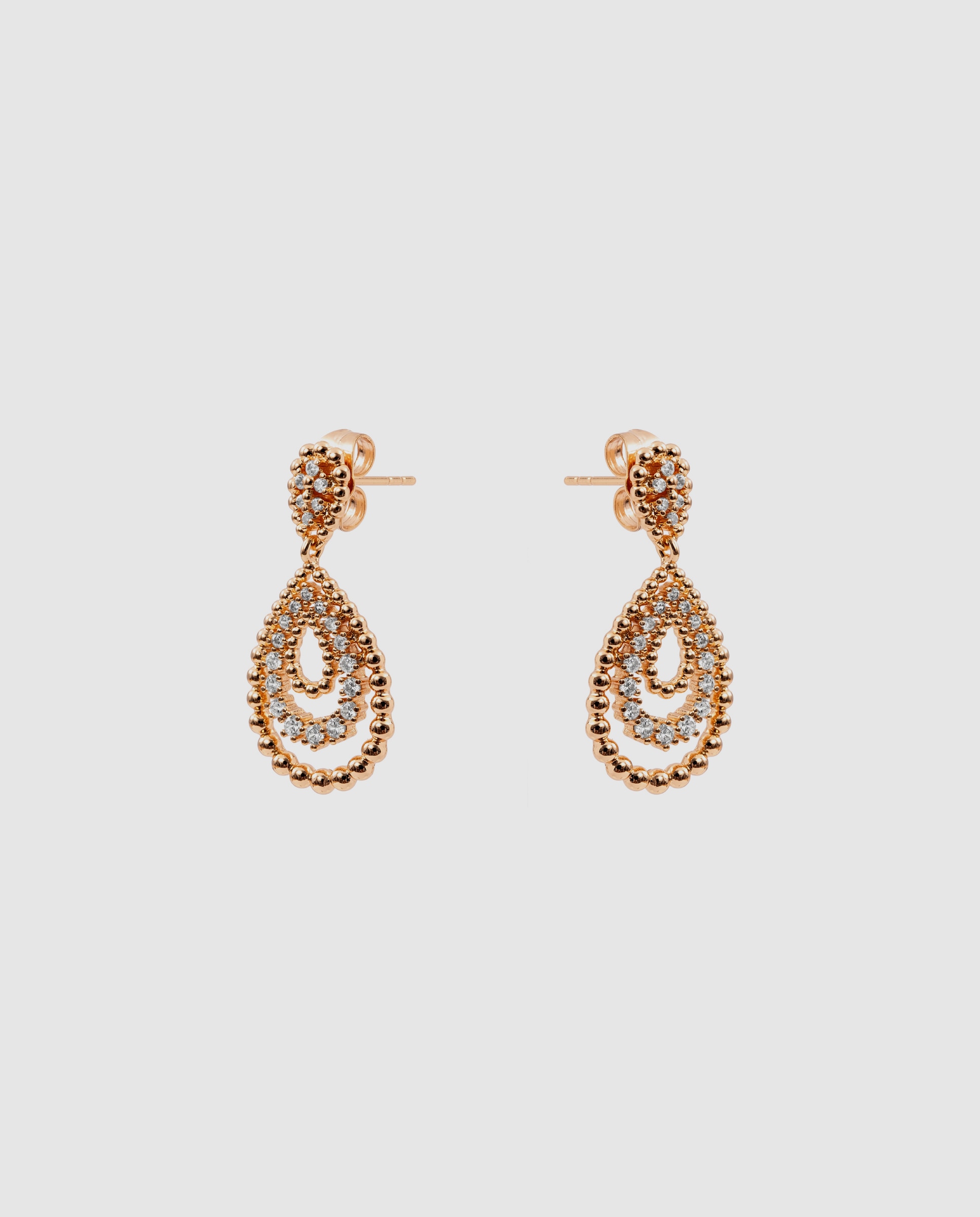 Brincos Special Edition com Acabamentos em Ouro Rosa 18k e Zirconita Brilhante Rosa-3
