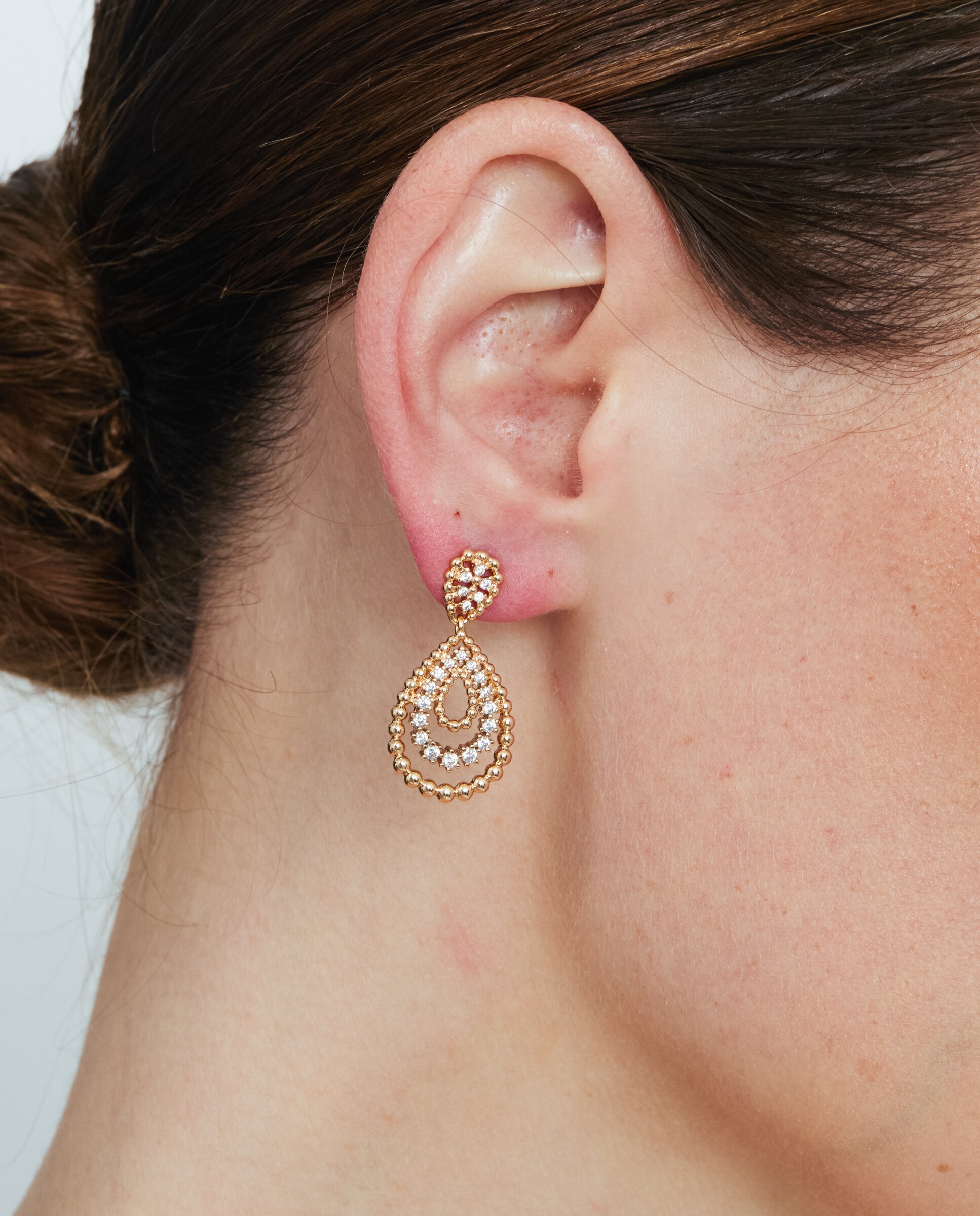 Brincos Special Edition com Acabamentos em Ouro Rosa 18k e Zirconita Brilhante Rosa-4