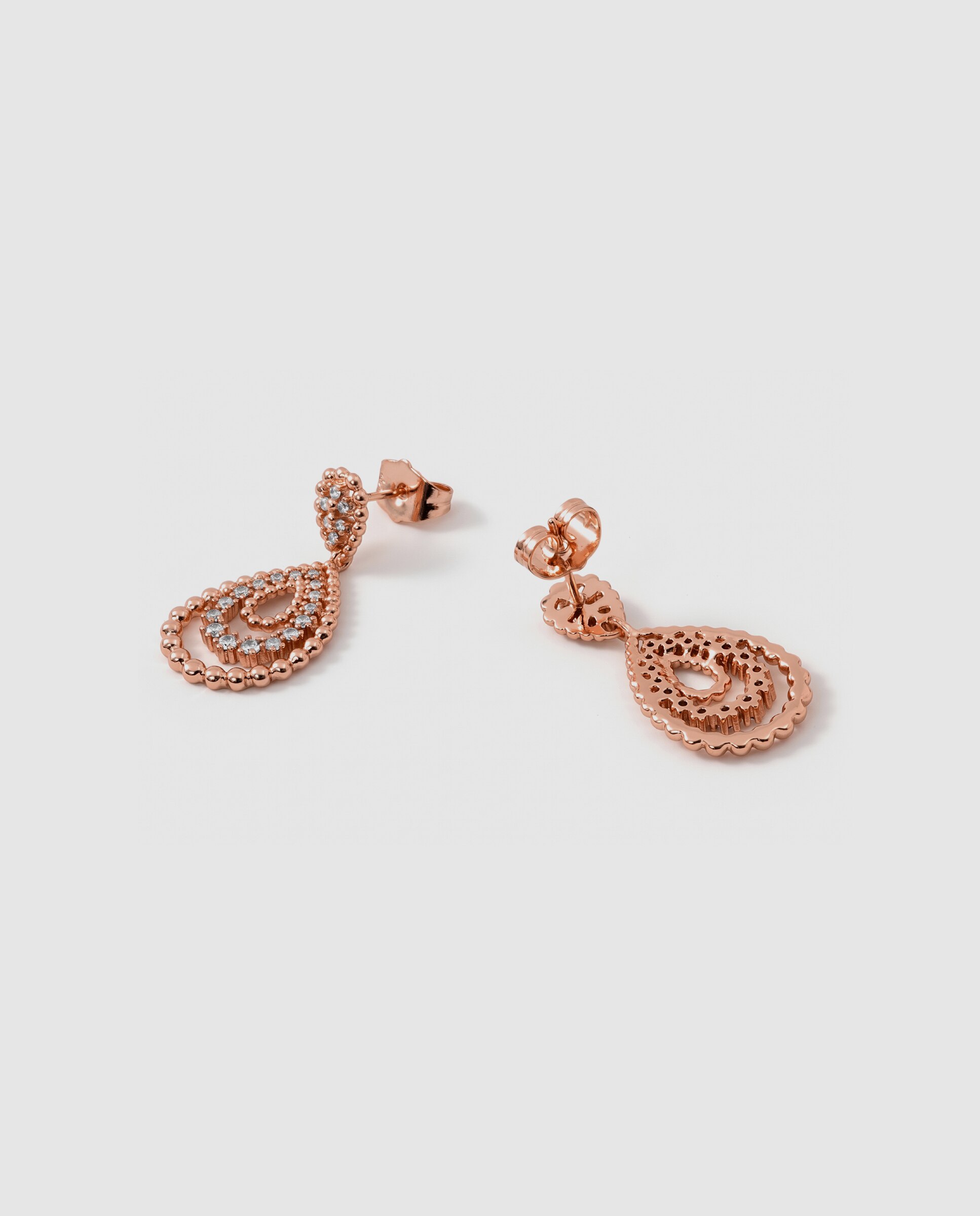 Brincos Special Edition com Acabamentos em Ouro Rosa 18k e Zirconita Brilhante Rosa-6