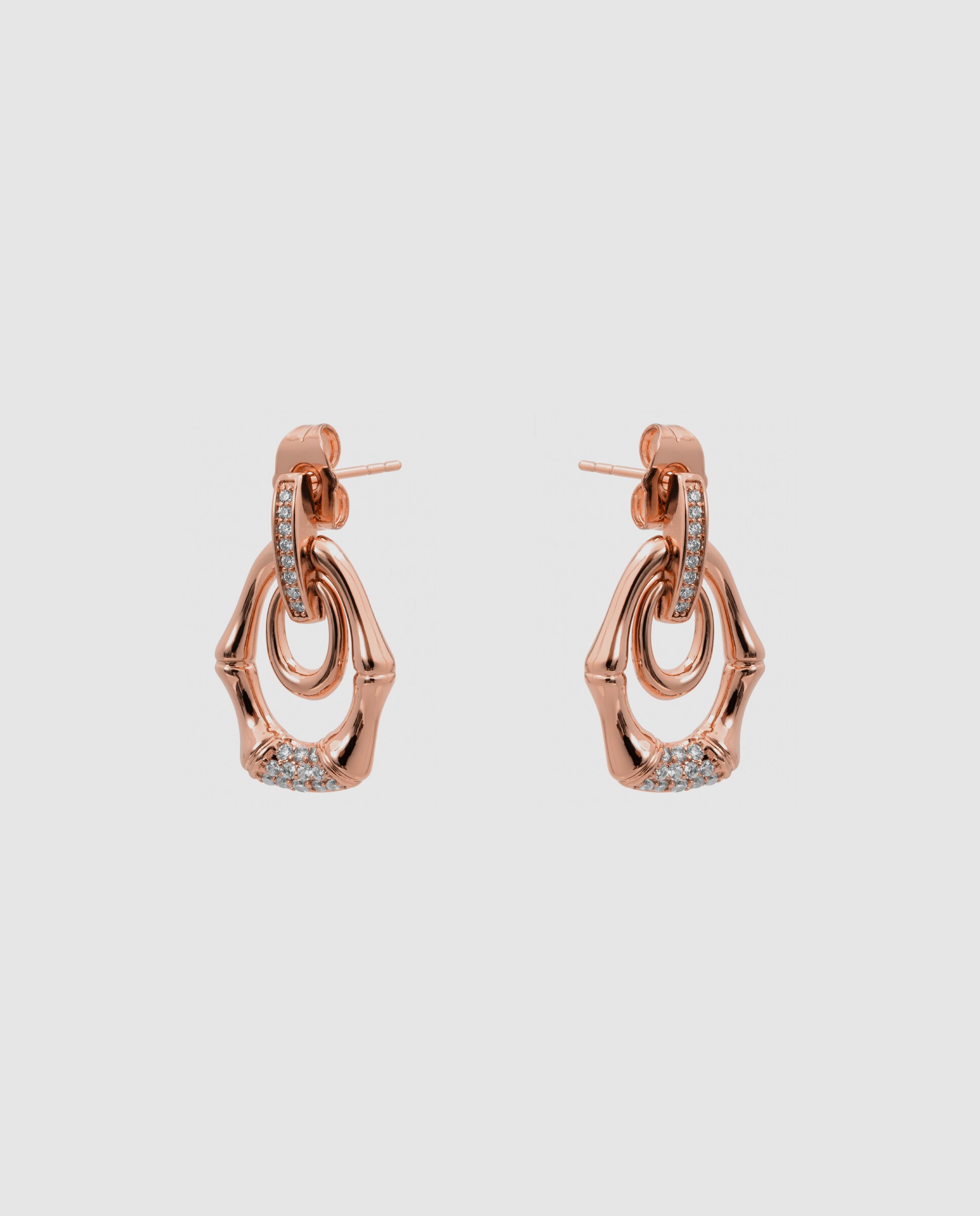 Brincos Special Edition com Acabamentos em Ouro Rosa de 18k e Zirconita Brilhante Rosa-3