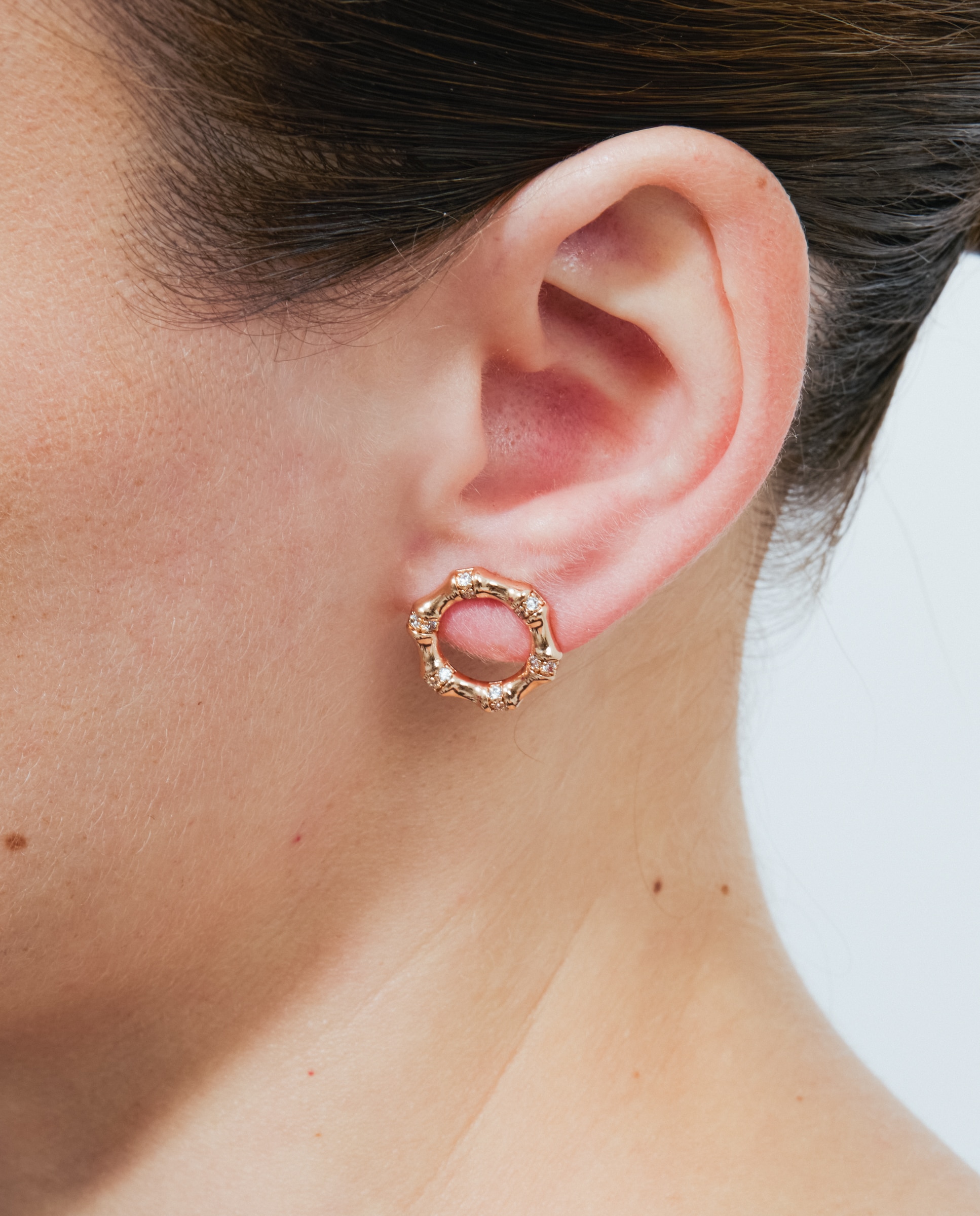 Brincos Special Edition com Acabamentos em Ouro Rosa de 18k e Zirconita Brilhante Rosa-4
