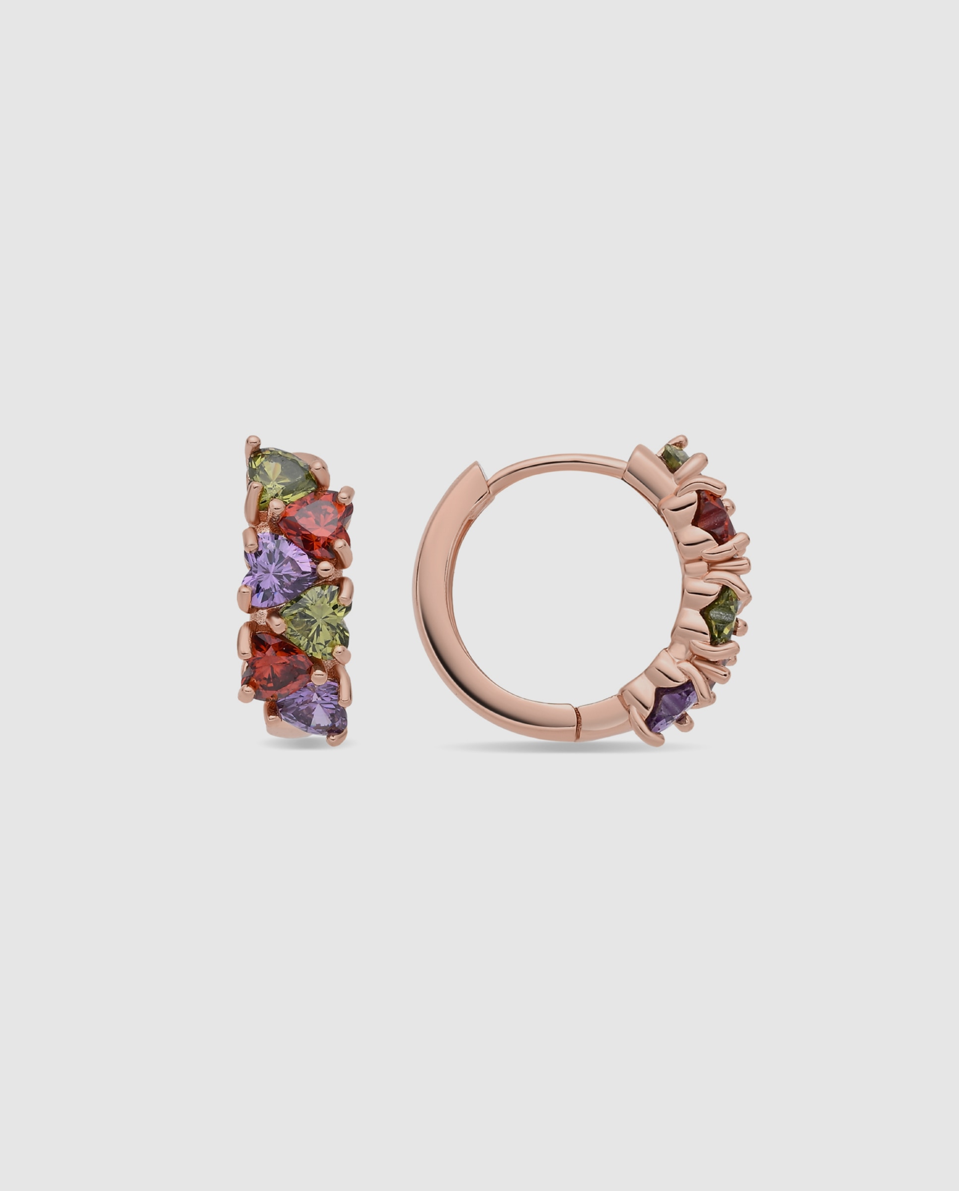 Brincos de Aro Special Edition com Acabamentos em Ouro Rosa de 18k e Zirconita Multicolor-1