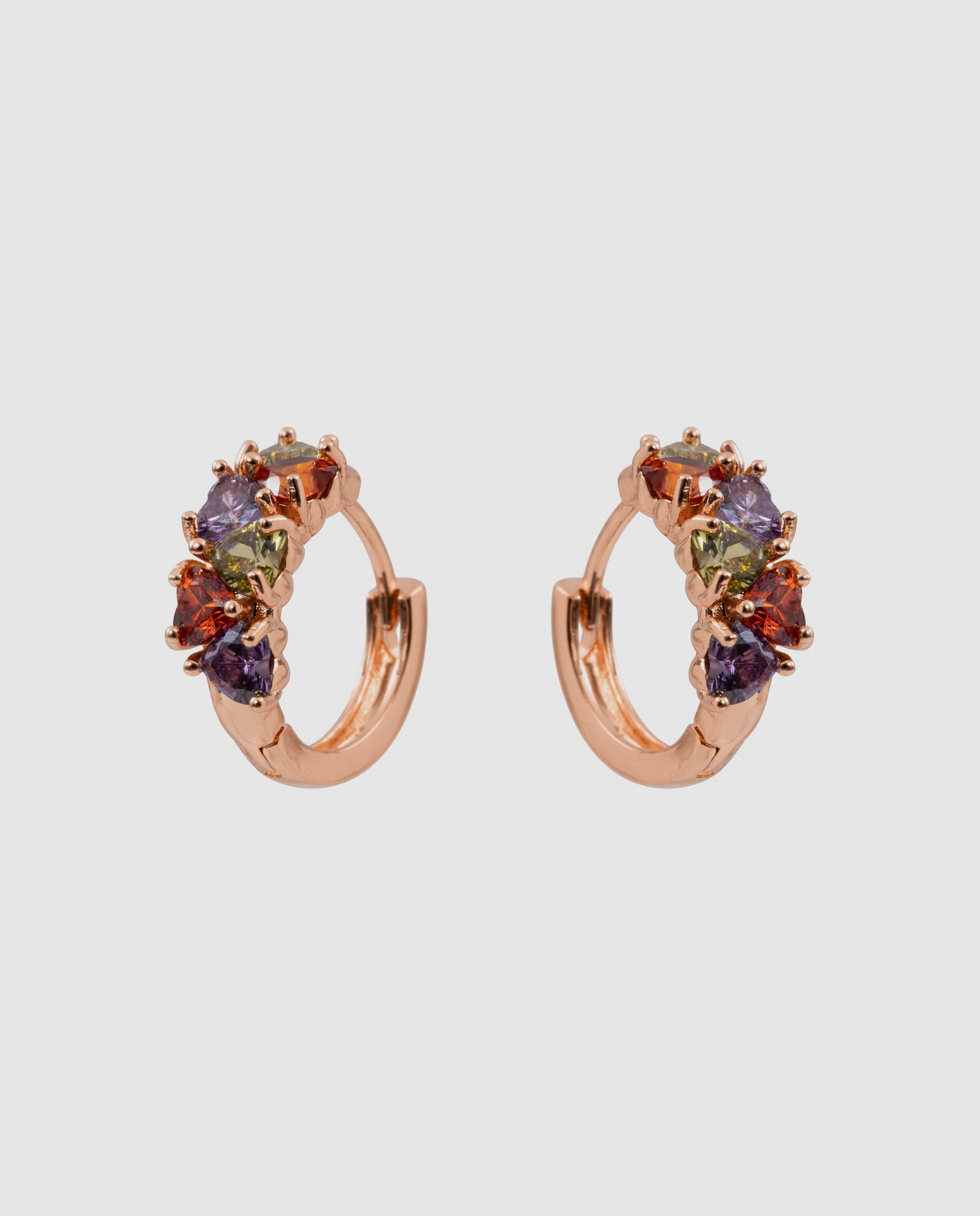 Brincos de Aro Special Edition com Acabamentos em Ouro Rosa de 18k e Zirconita Multicolor-3
