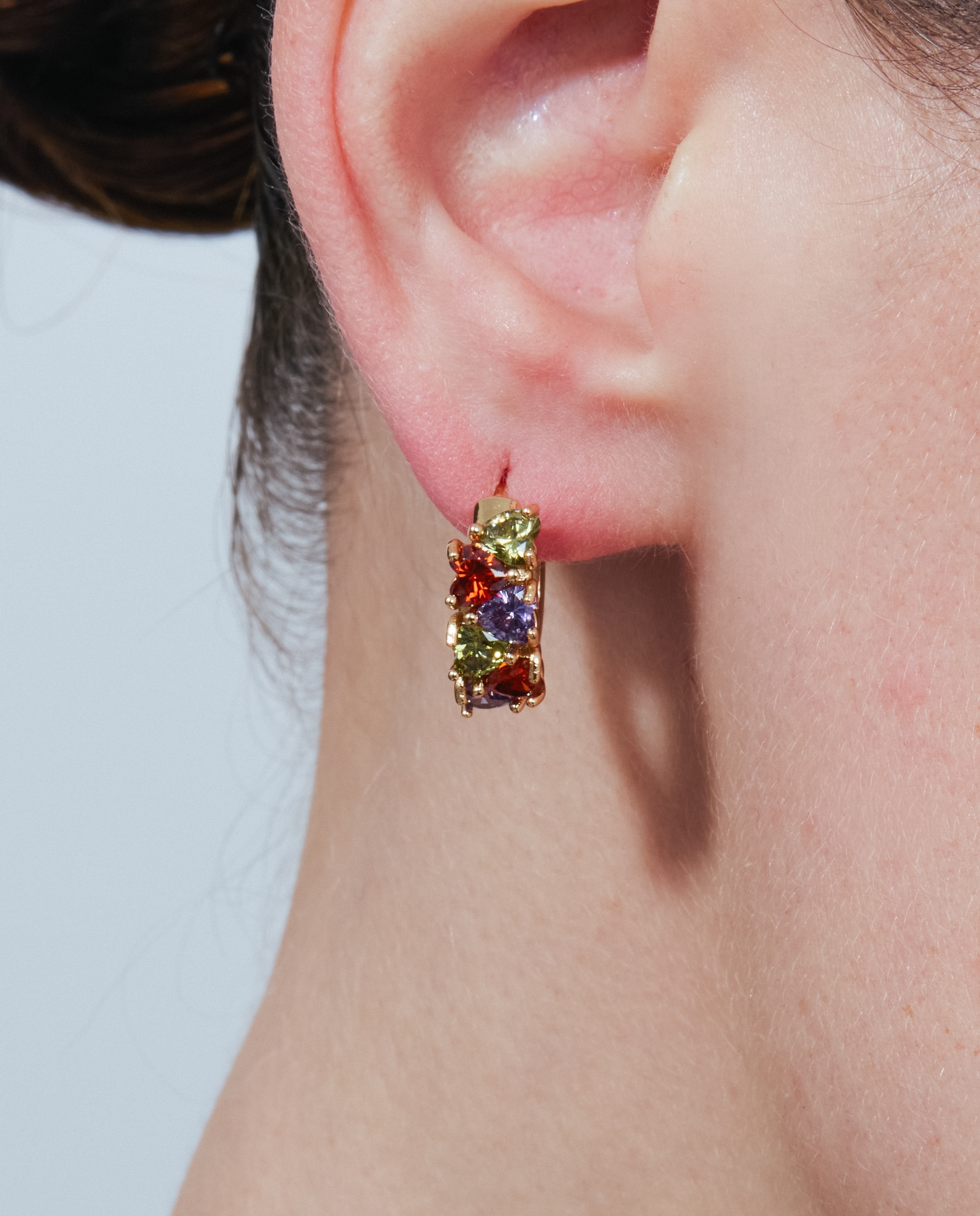 Brincos de Aro Special Edition com Acabamentos em Ouro Rosa de 18k e Zirconita Multicolor-4