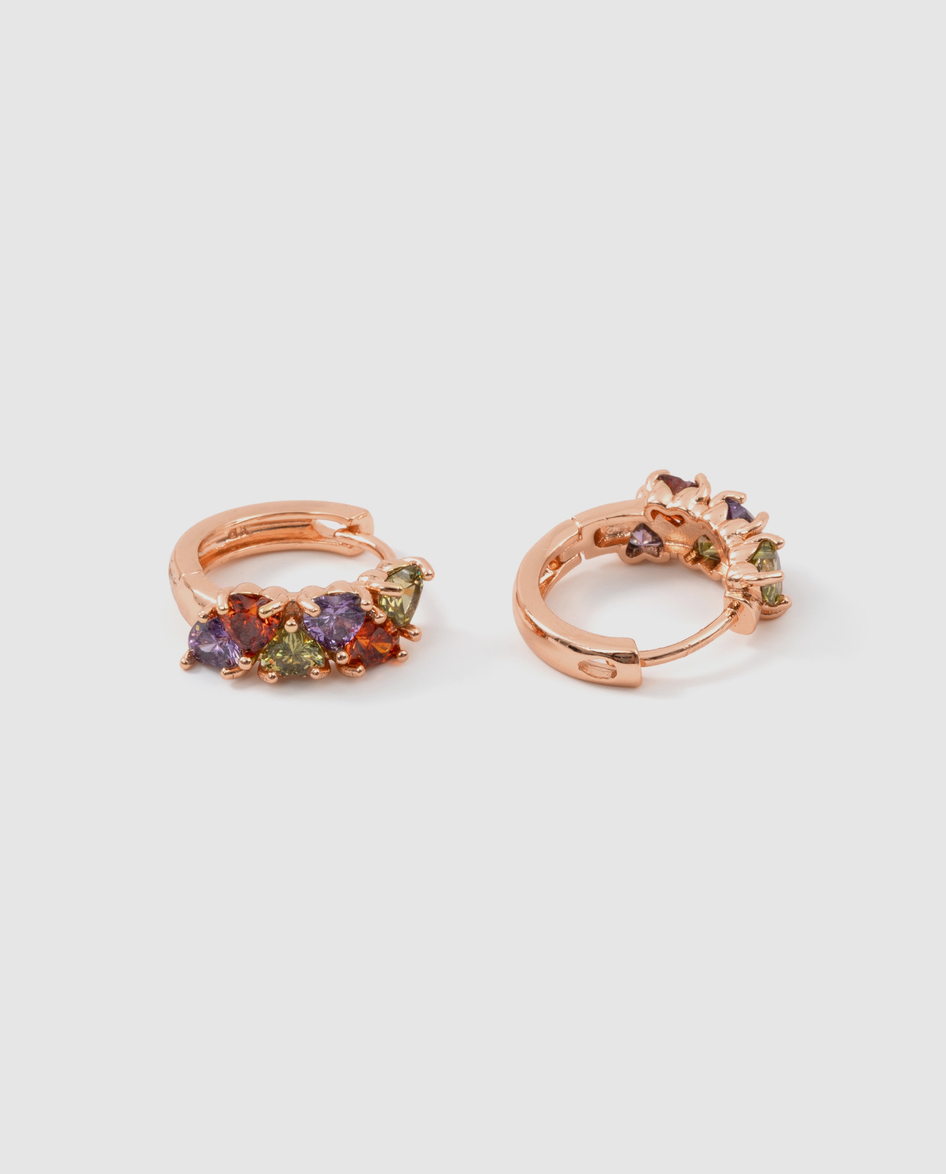 Brincos de Aro Special Edition com Acabamentos em Ouro Rosa de 18k e Zirconita Multicolor-6