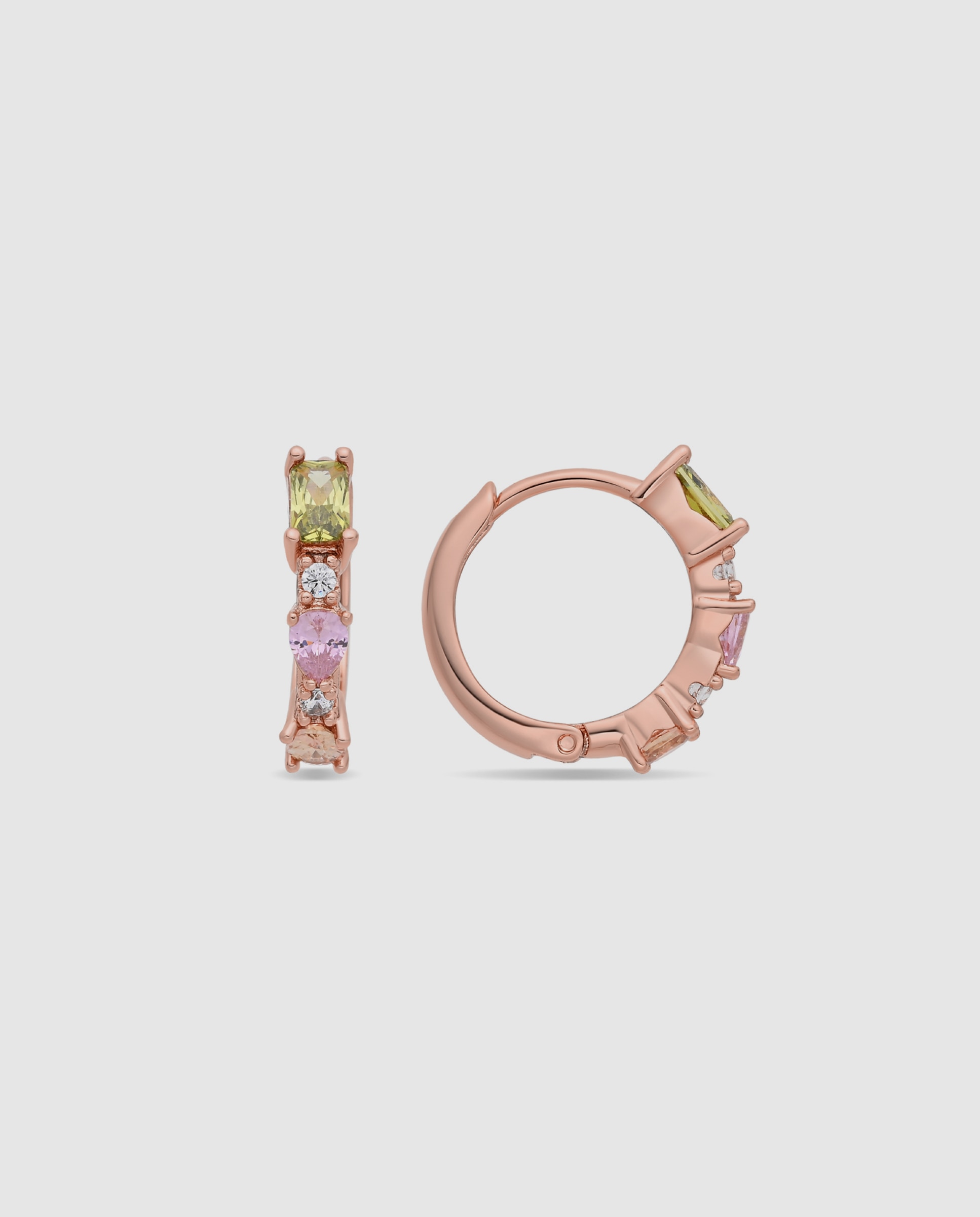 Brincos de Aro Special Edition com Acabamentos em Ouro Rosa de 18k e Zirconita Multicolor-1