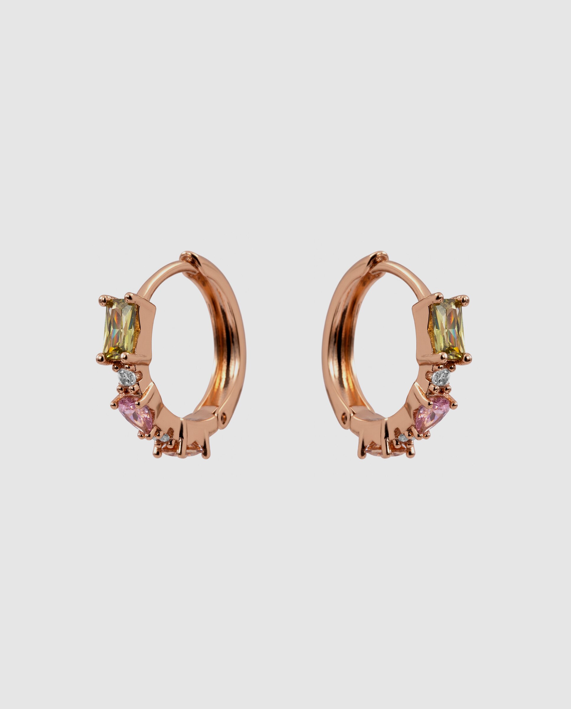 Brincos de Aro Special Edition com Acabamentos em Ouro Rosa de 18k e Zirconita Multicolor-3