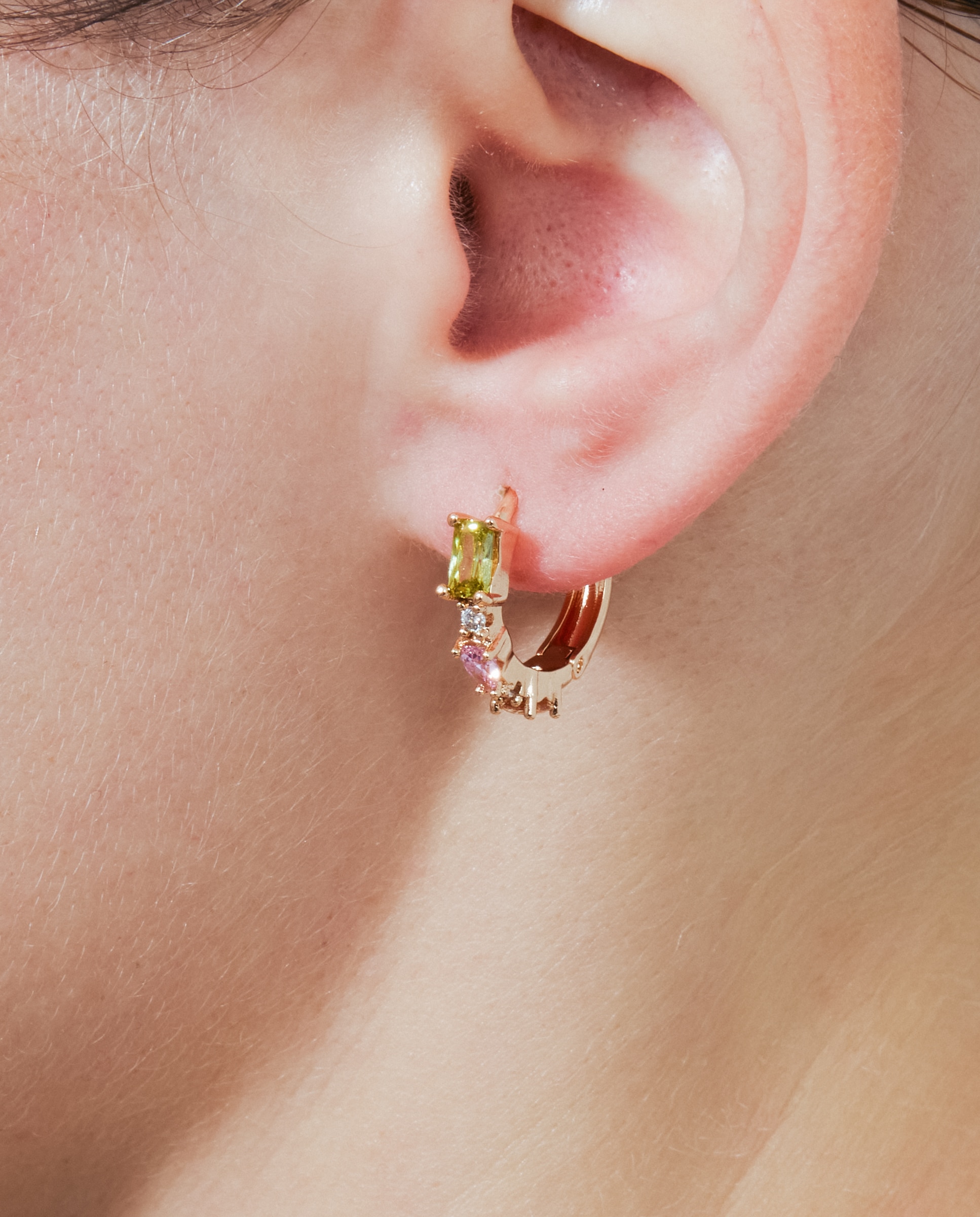 Brincos de Aro Special Edition com Acabamentos em Ouro Rosa de 18k e Zirconita Multicolor-4