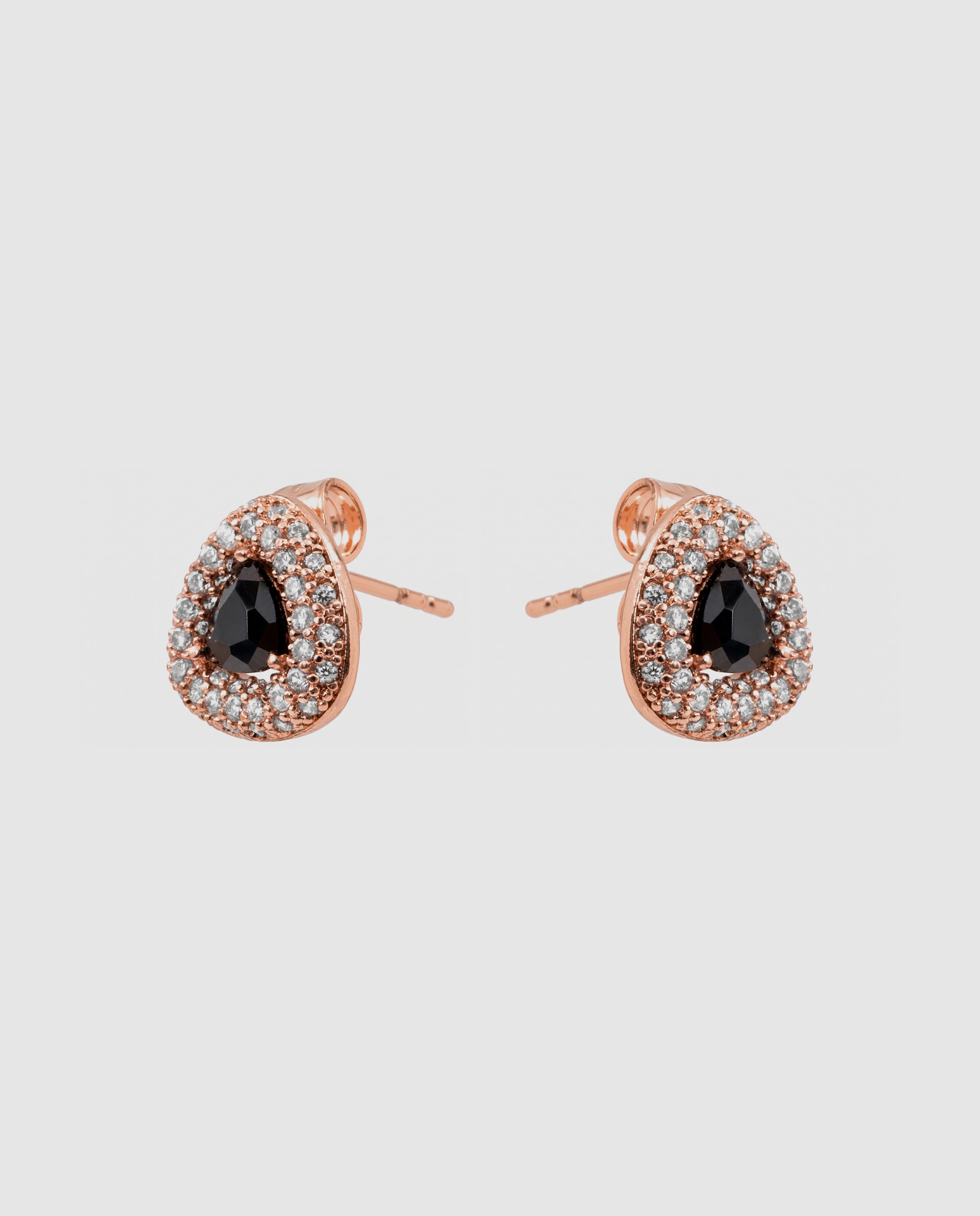 Brincos Special Edition Acabados em Ouro Rosa de 18k com Zirconita Ônix Preto-3