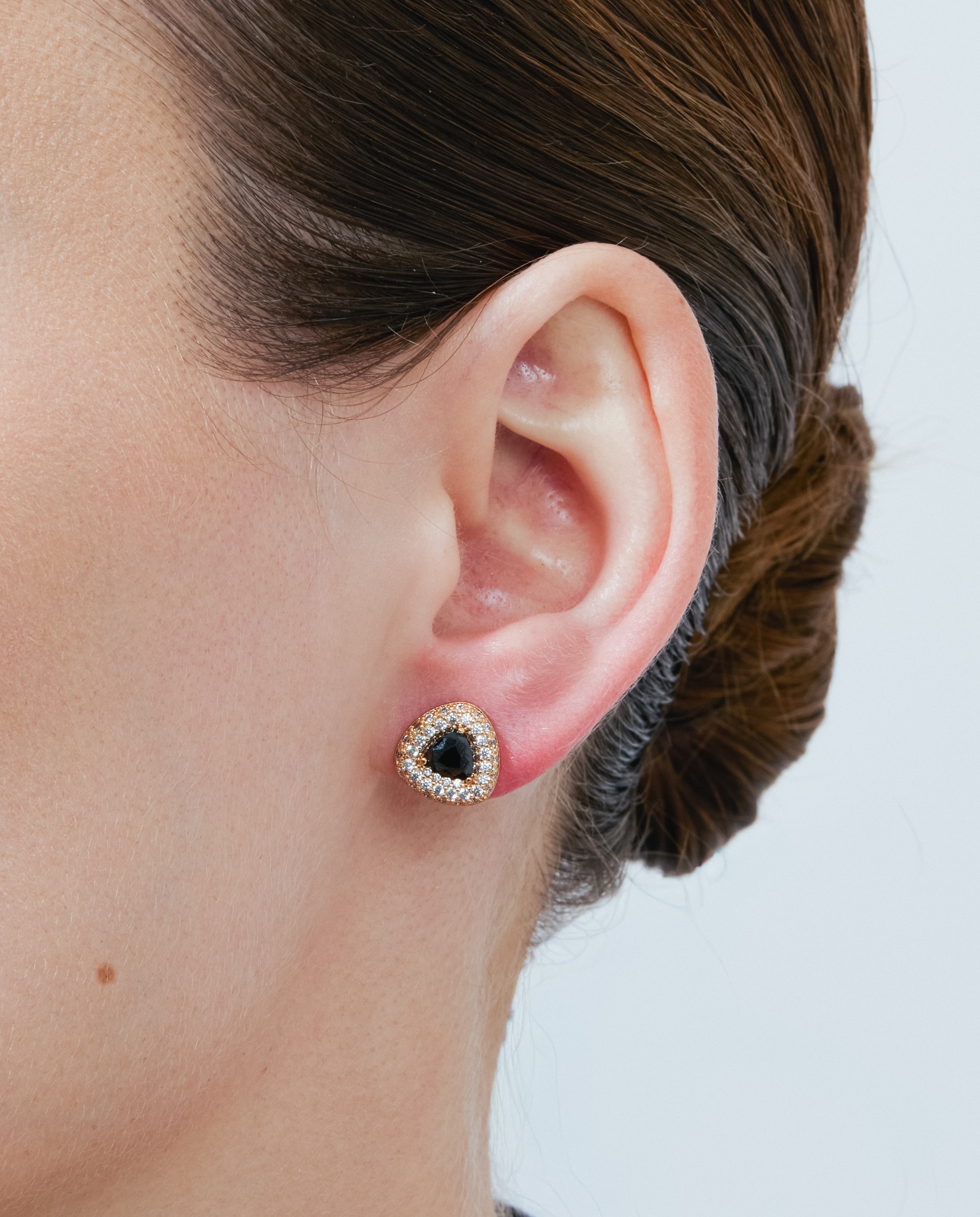 Brincos Special Edition Acabados em Ouro Rosa de 18k com Zirconita Ônix Preto-4