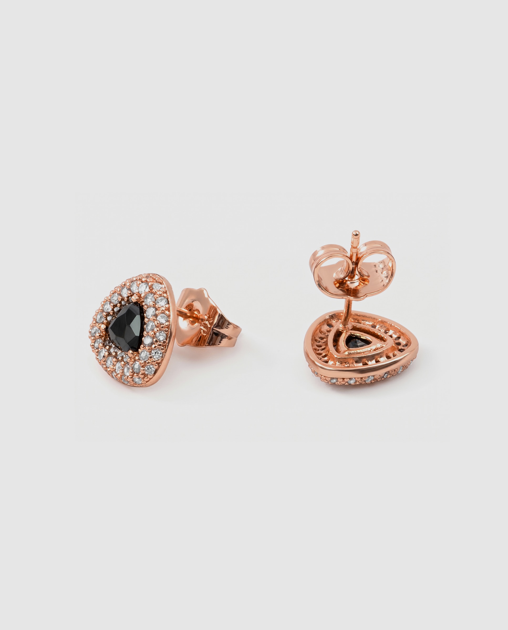 Brincos Special Edition Acabados em Ouro Rosa de 18k com Zirconita Ônix Preto-6