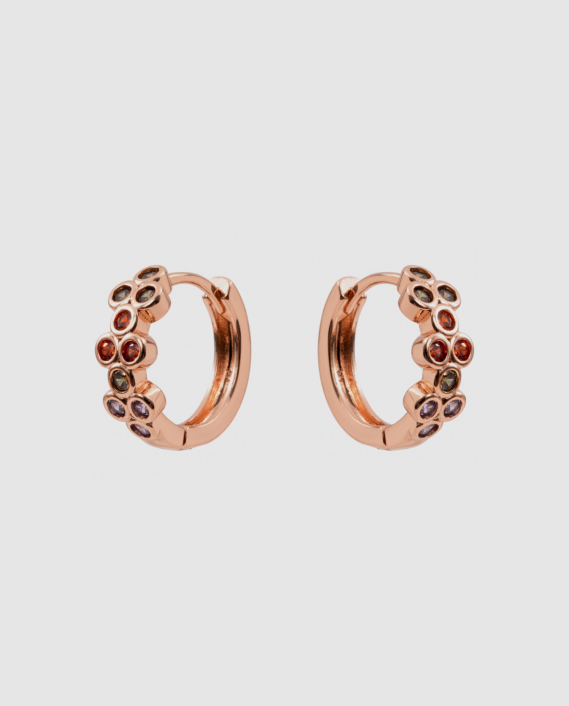 Brincos de Aro Special Edition com Acabamentos em Ouro Rosa de 18k e Zirconita Multicolor-3
