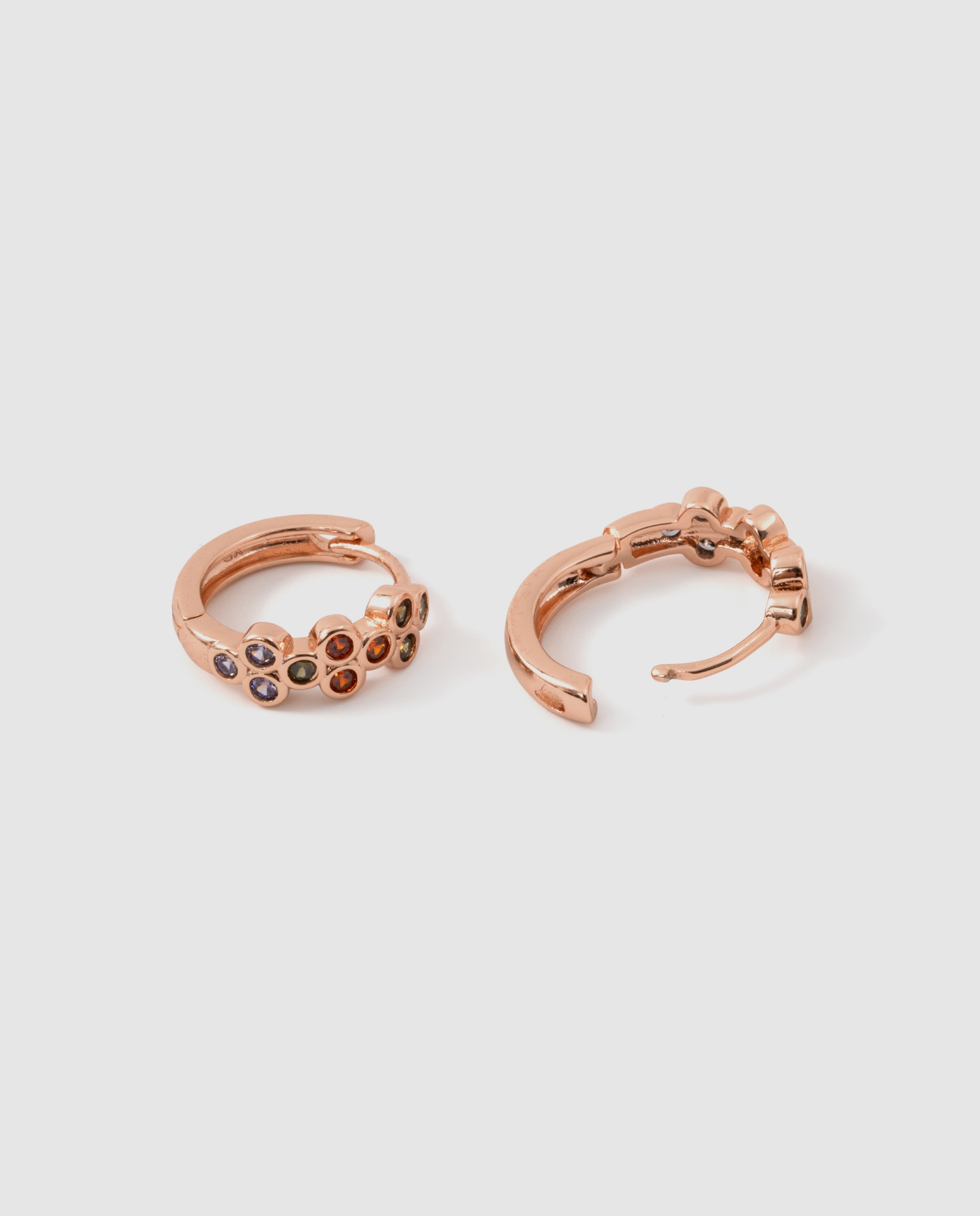 Brincos de Aro Special Edition com Acabamentos em Ouro Rosa de 18k e Zirconita Multicolor-6