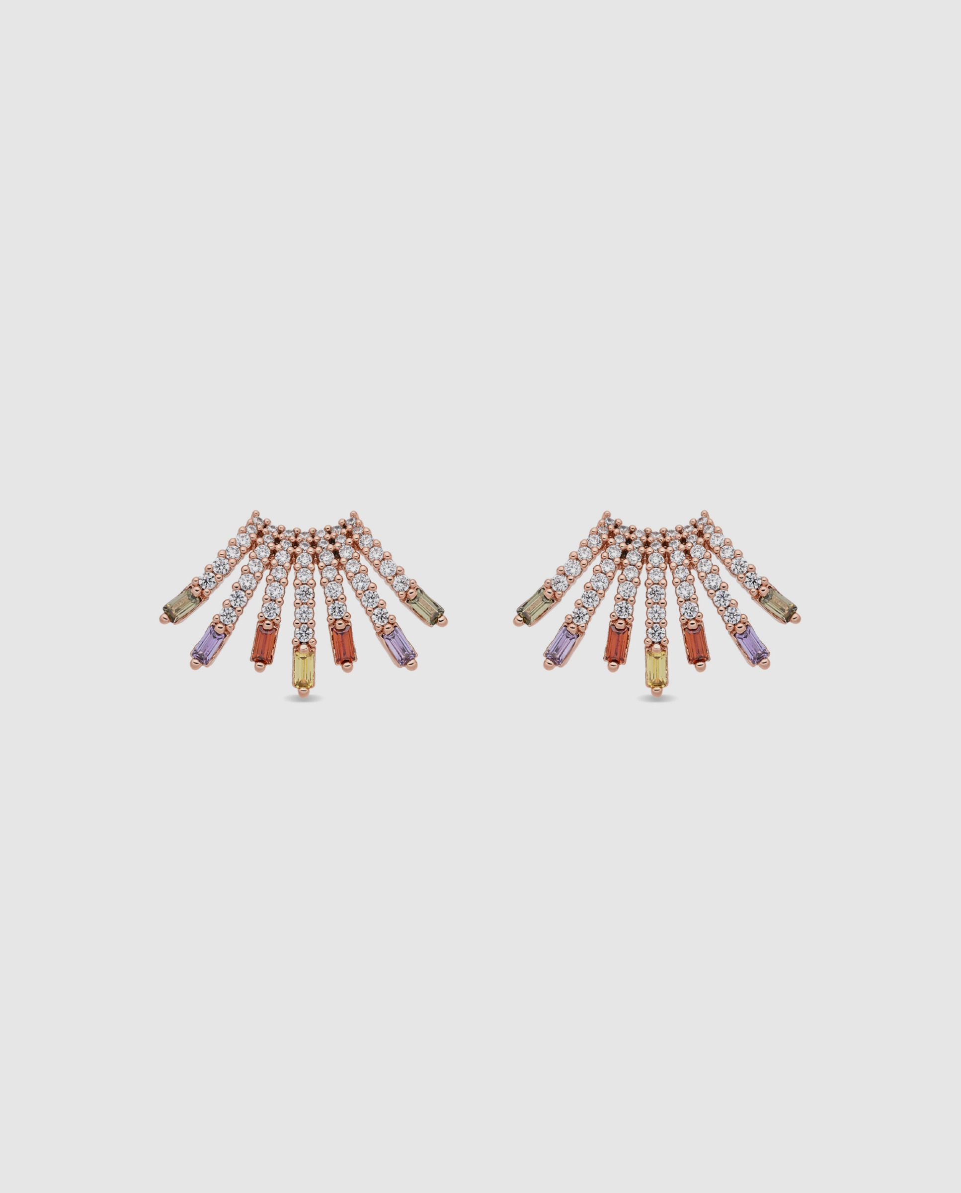 Brincos Special Edition com Acabados em Ouro Rosa 18k e Zirconita Multicolor-1