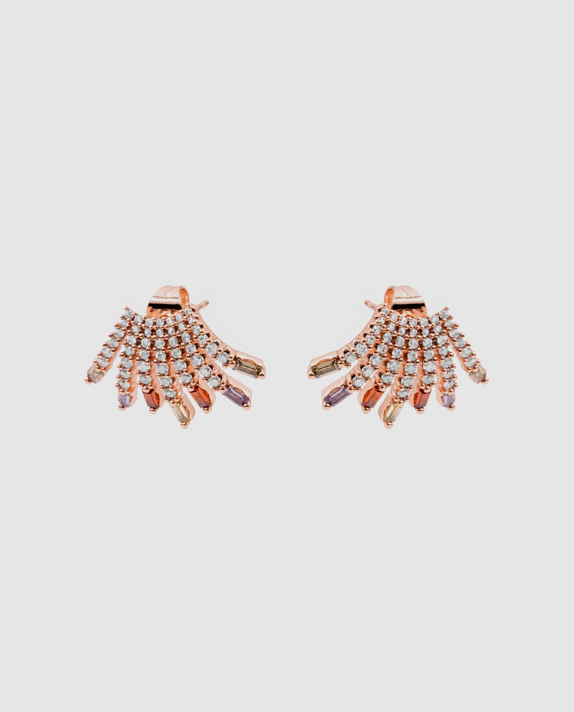 Brincos Special Edition com Acabados em Ouro Rosa 18k e Zirconita Multicolor-3