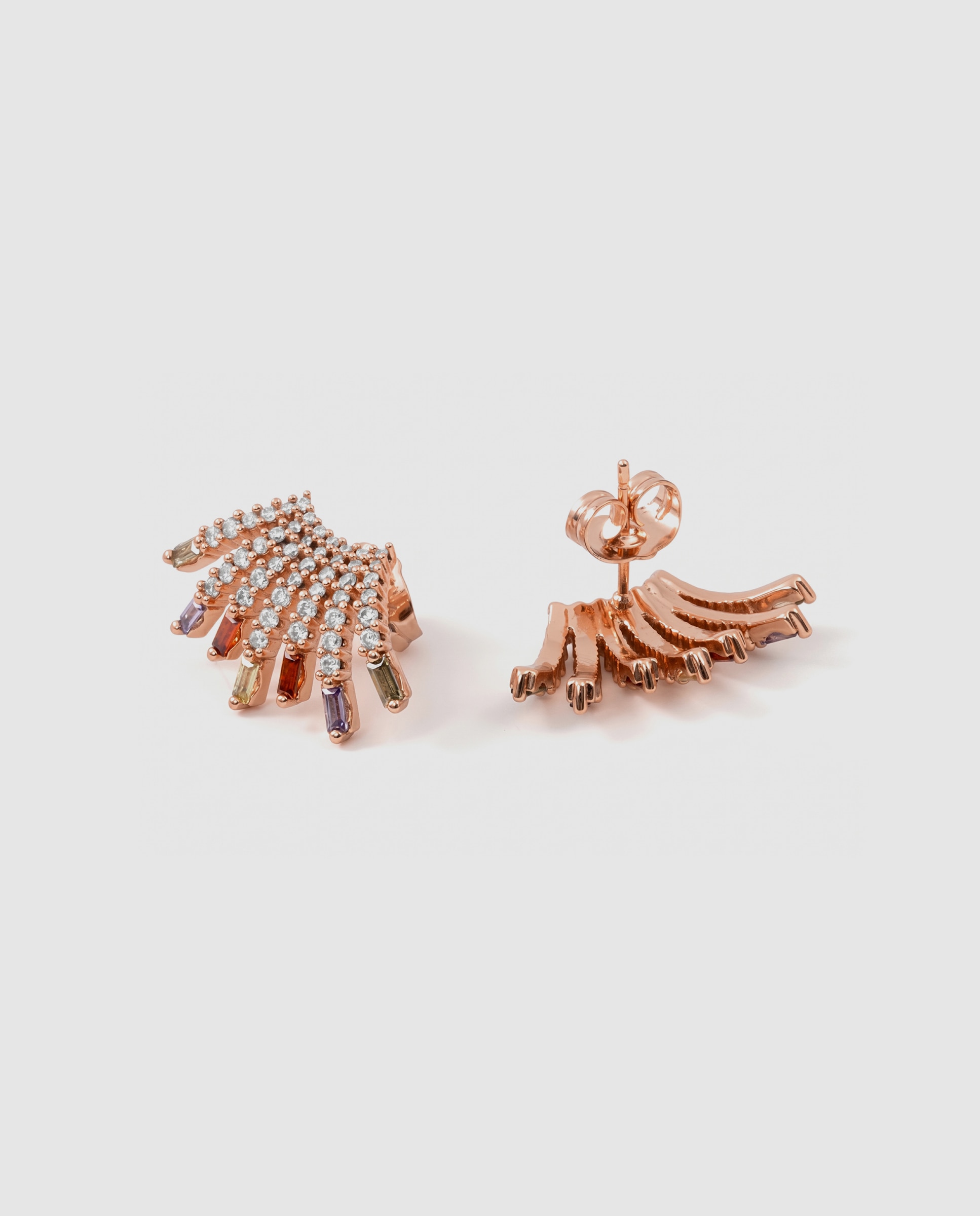 Brincos Special Edition com Acabados em Ouro Rosa 18k e Zirconita Multicolor-6