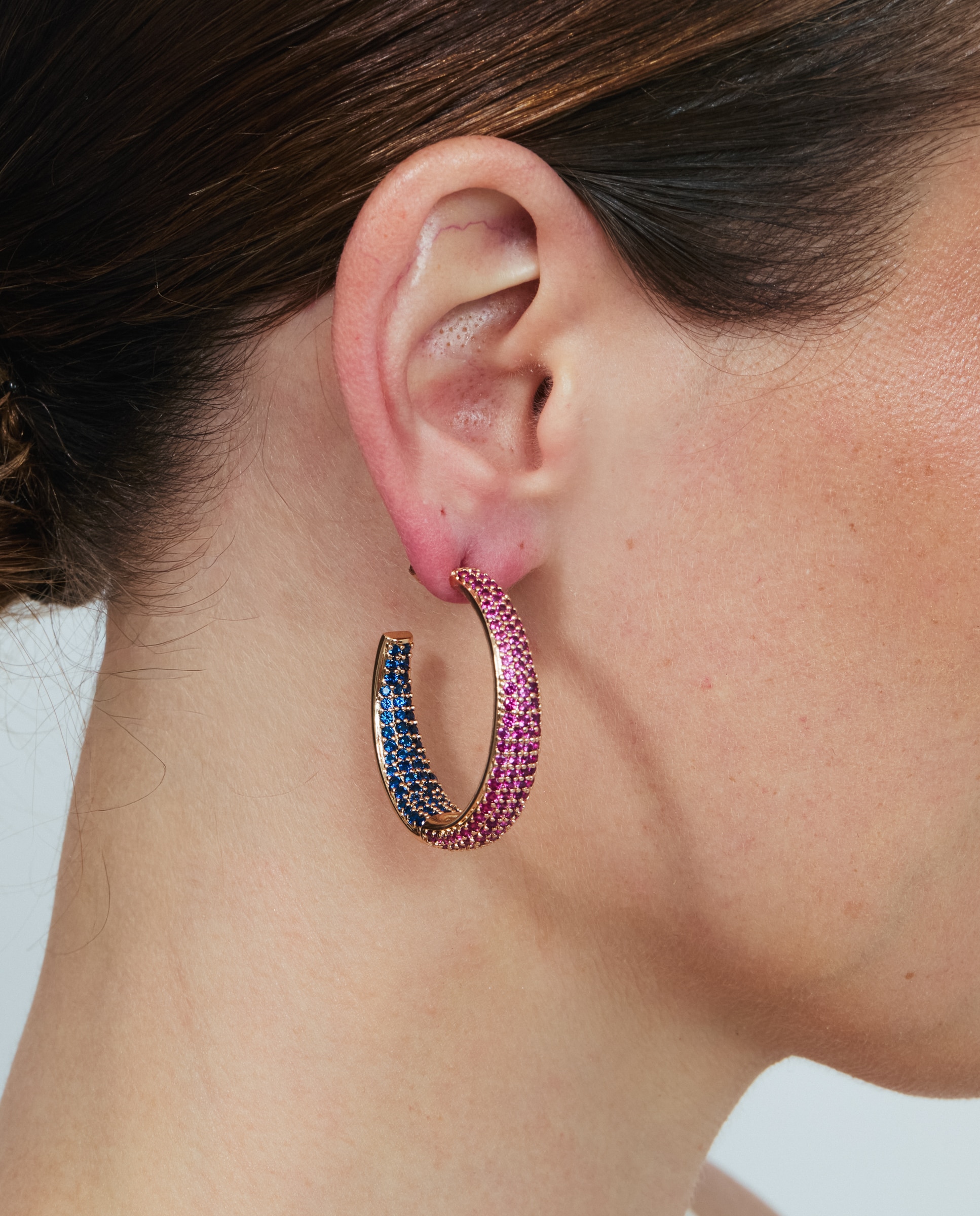 Brincos de Aro Special Edition com Acabamentos em Ouro Rosa 18k e Zirconita Multicolor-4