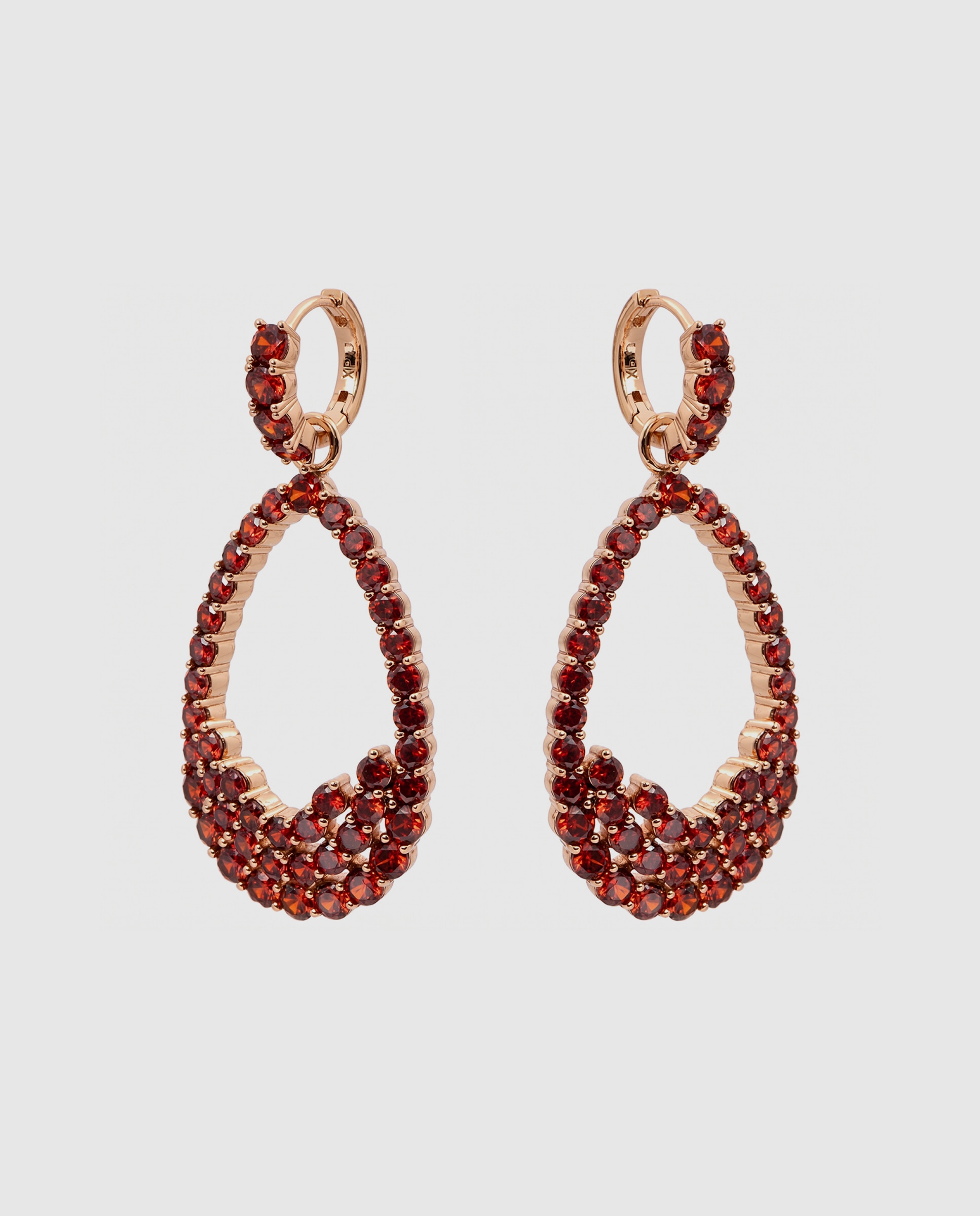 Brincos Special Edition com Acabamentos em Ouro Rosa de 18k e Zirconita Rubi Vermelho-3