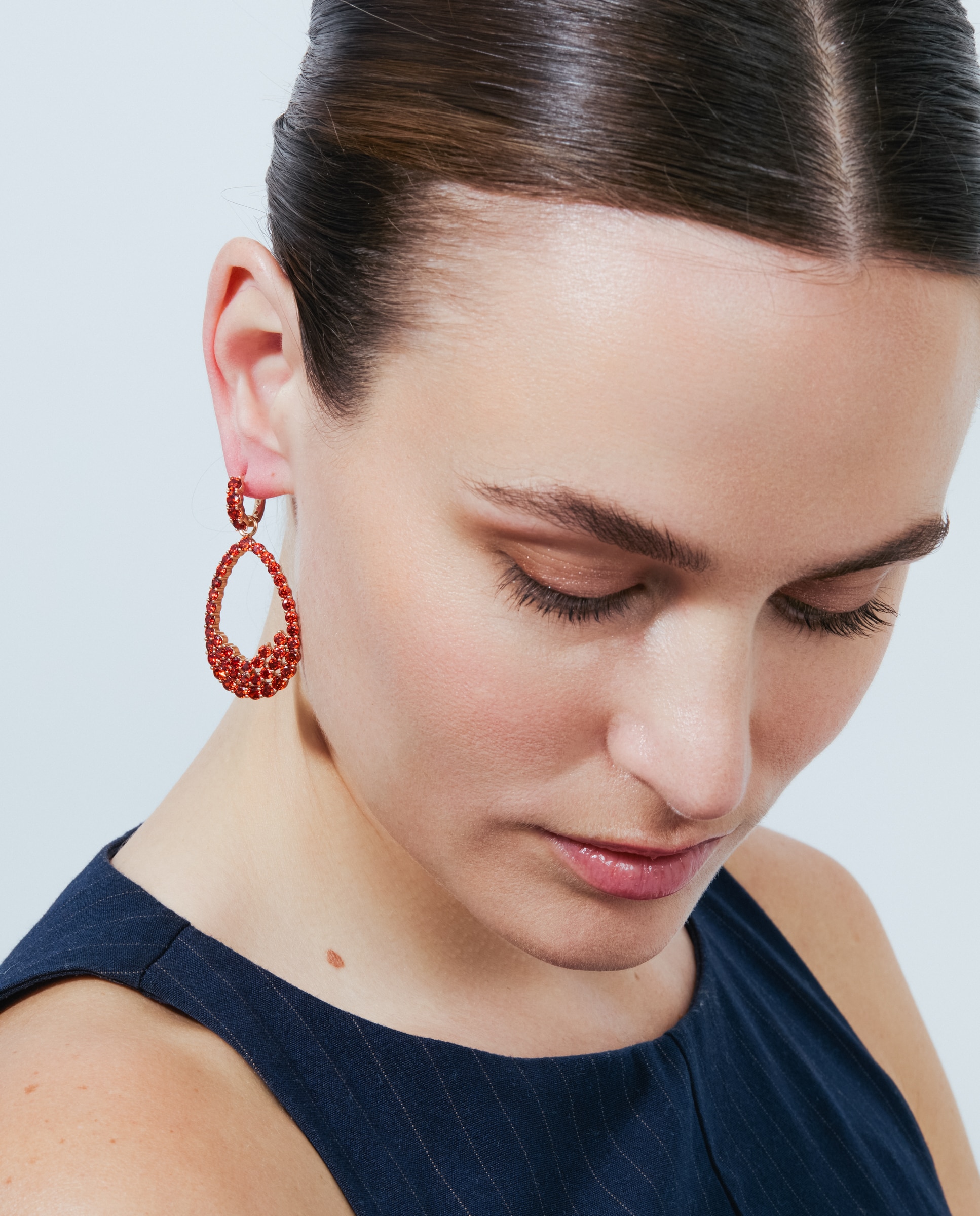 Brincos Special Edition com Acabamentos em Ouro Rosa de 18k e Zirconita Rubi Vermelho-5