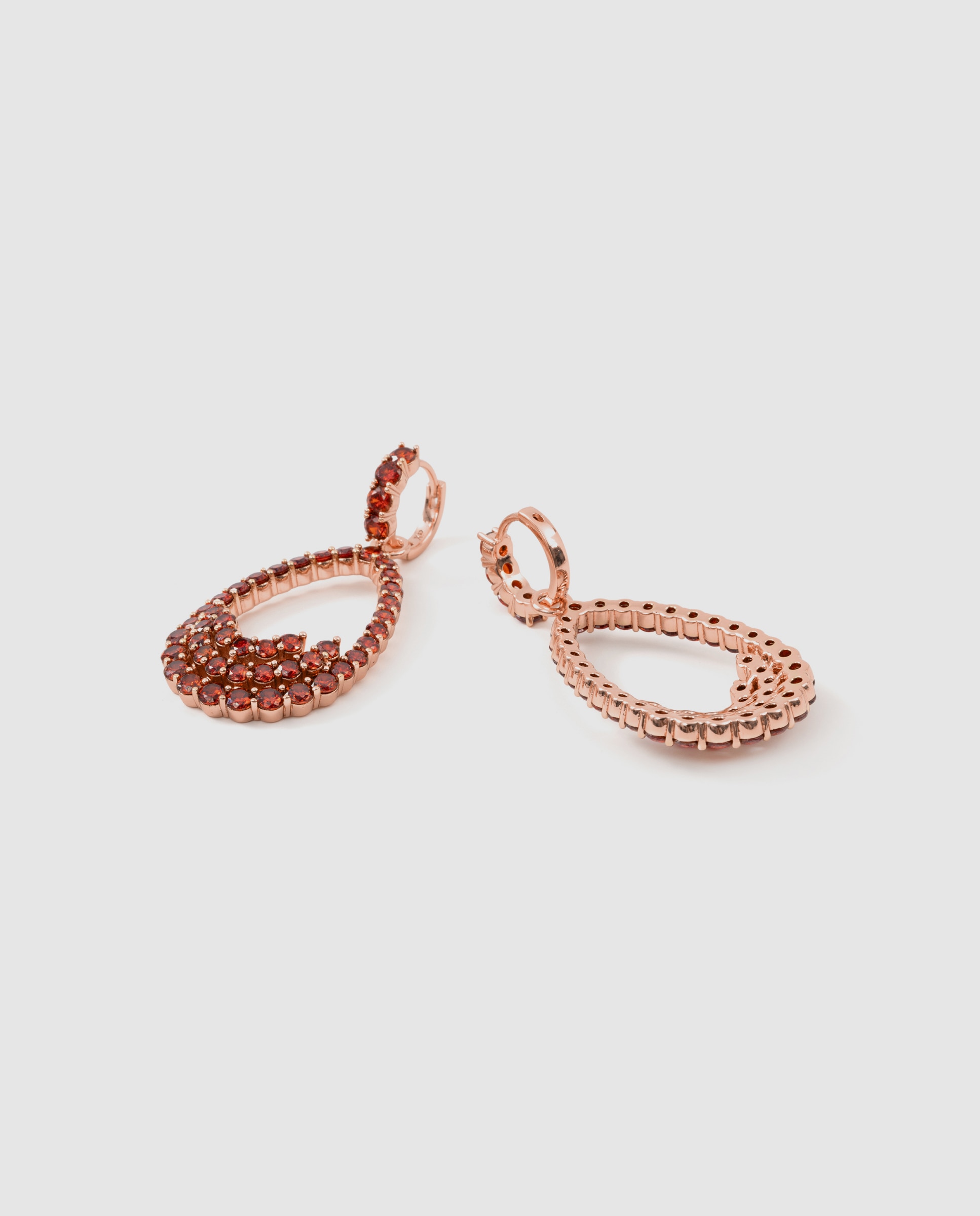 Brincos Special Edition com Acabamentos em Ouro Rosa de 18k e Zirconita Rubi Vermelho-6