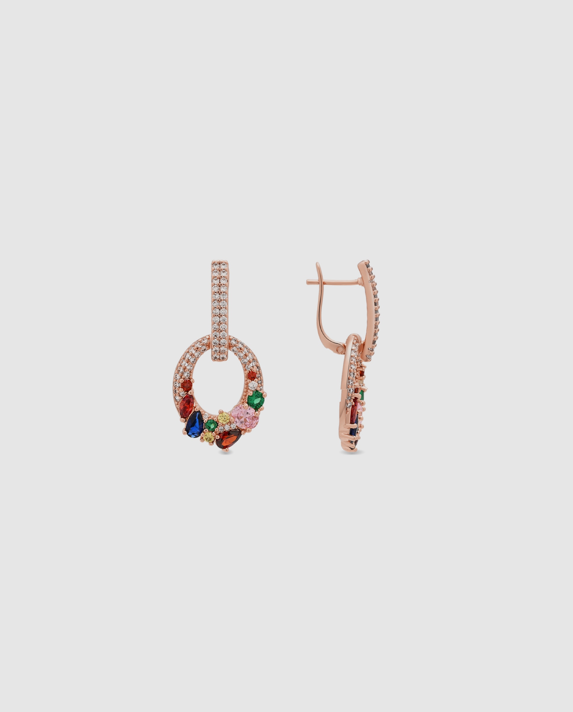 Brincos Special Edition com Acabamentos em Ouro Rosa de 18k e Zirconita Multicolor-1