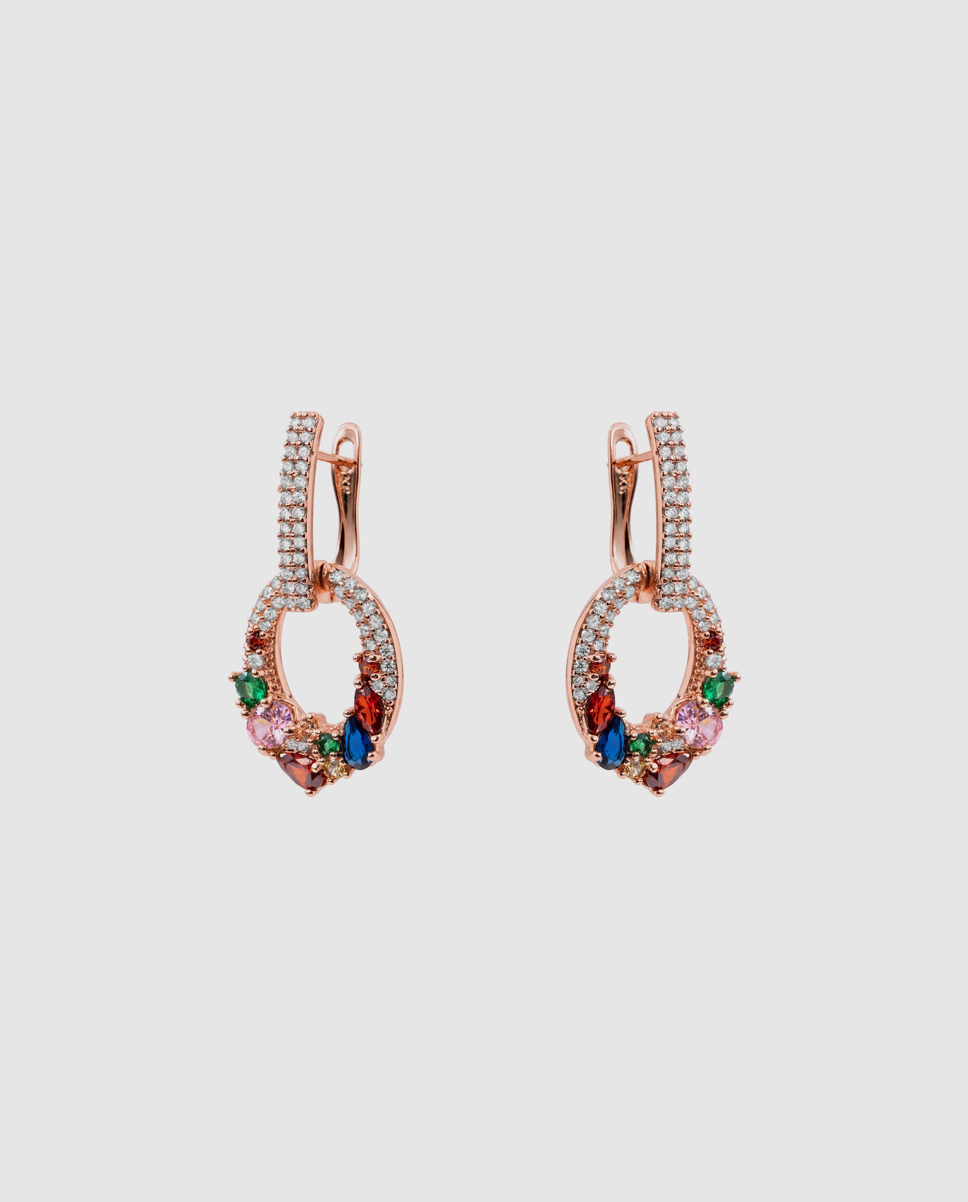 Brincos Special Edition com Acabamentos em Ouro Rosa de 18k e Zirconita Multicolor-3