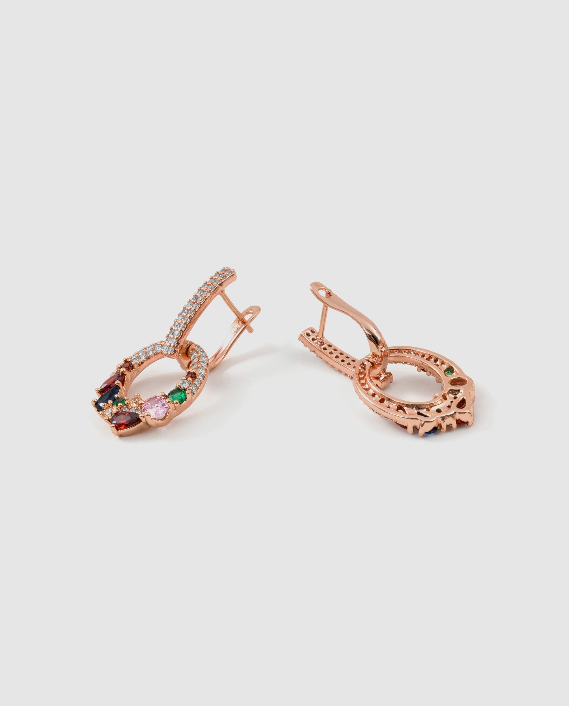 Brincos Special Edition com Acabamentos em Ouro Rosa de 18k e Zirconita Multicolor-6